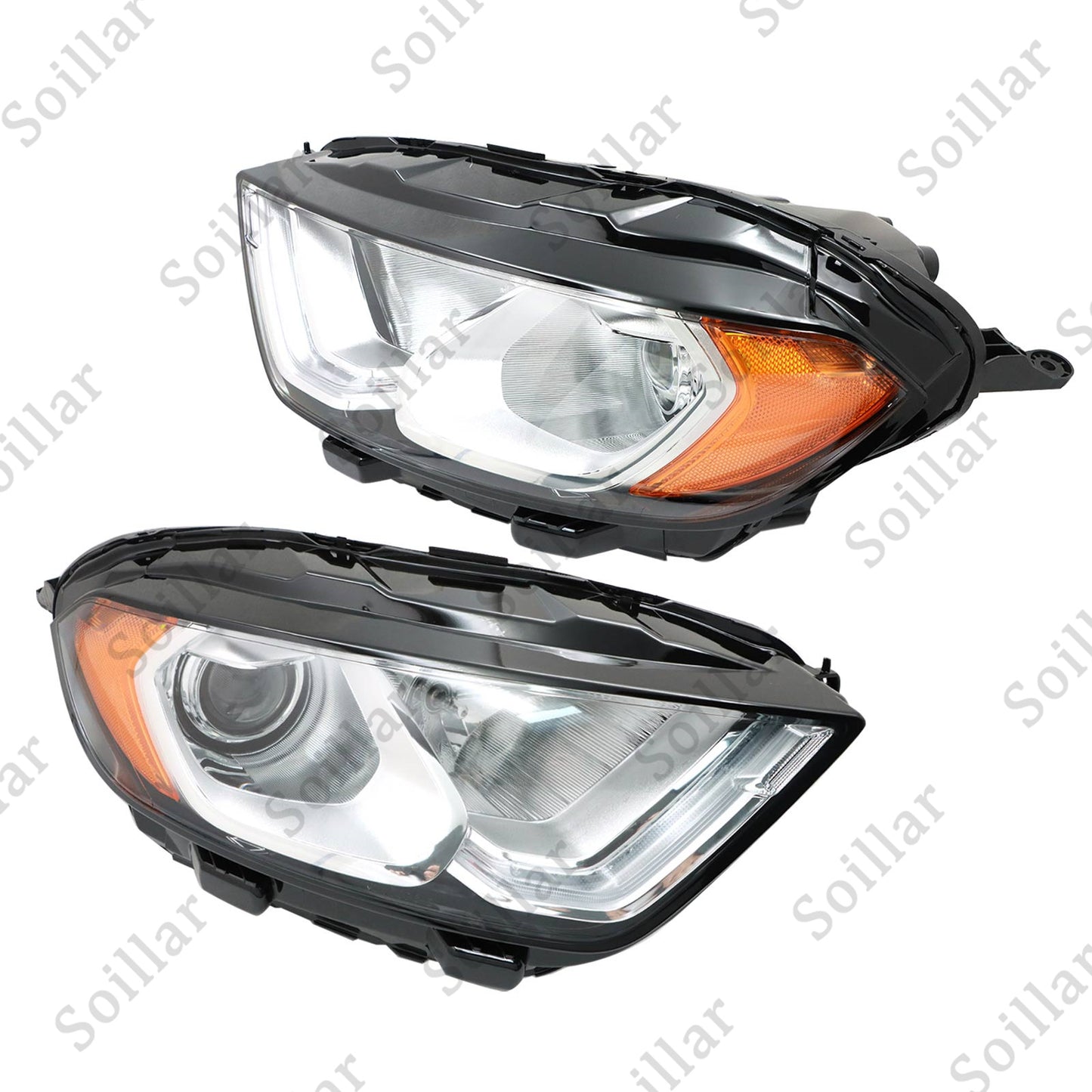 For 2018-2023 Ford EcoSport Driver + Passenger LED DRL Headlight Chrome Halogen