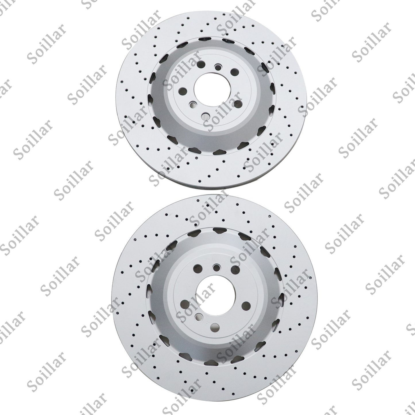 For BMW F06 F10 F13 M5 Pair Set Rear Vented & Drilled Disc Brake Rotors