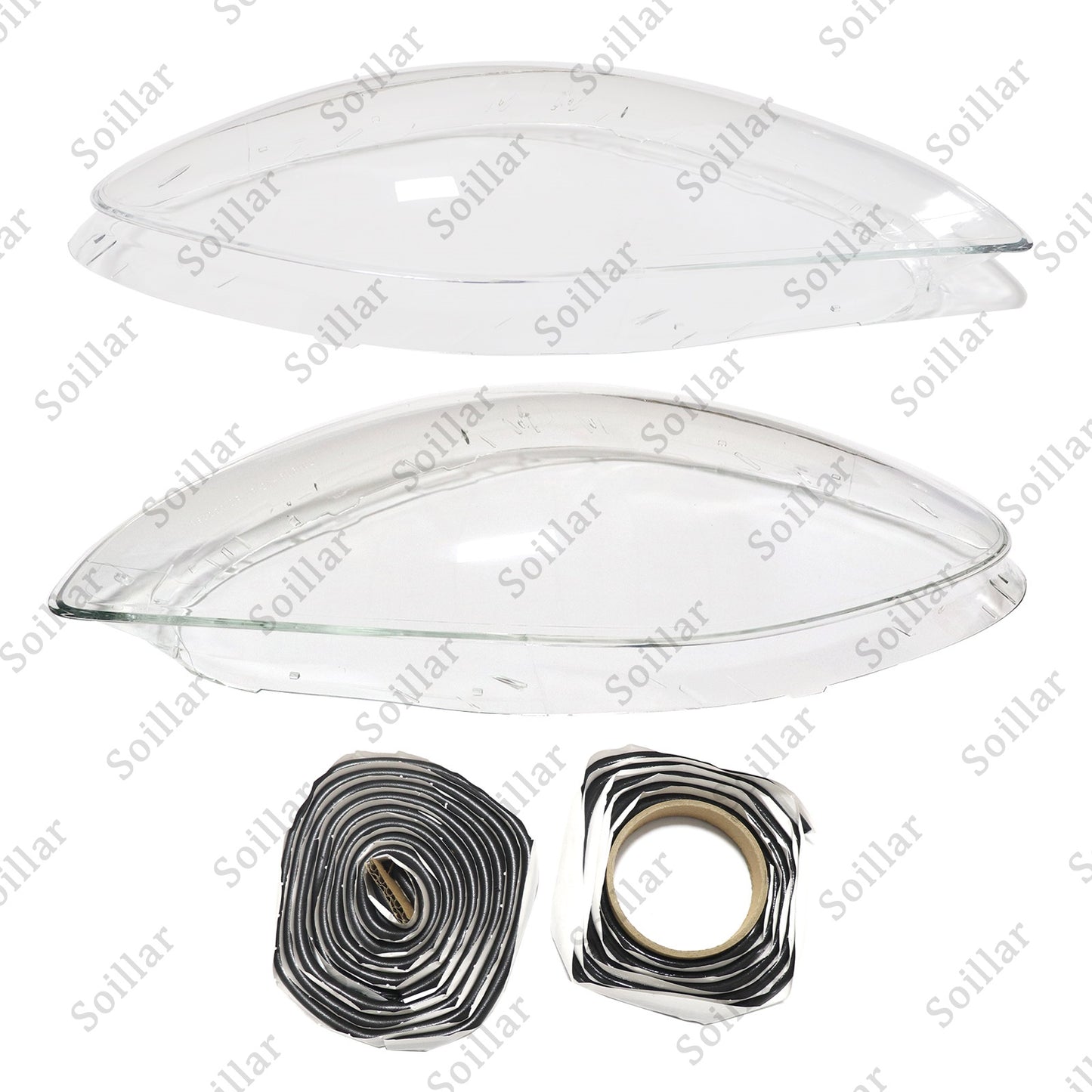 Pair Front Headlight Lens Clear Cover + Glue For Porsche Panamera 2017-2020