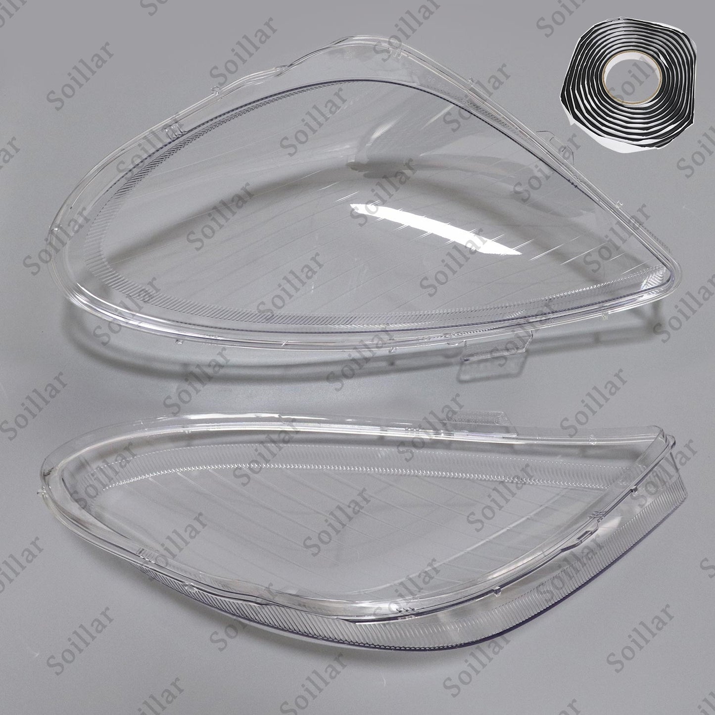 Pair Front Headlight Lens Cover+Glue For Mercedes-Benz SLK R171 2005-2011