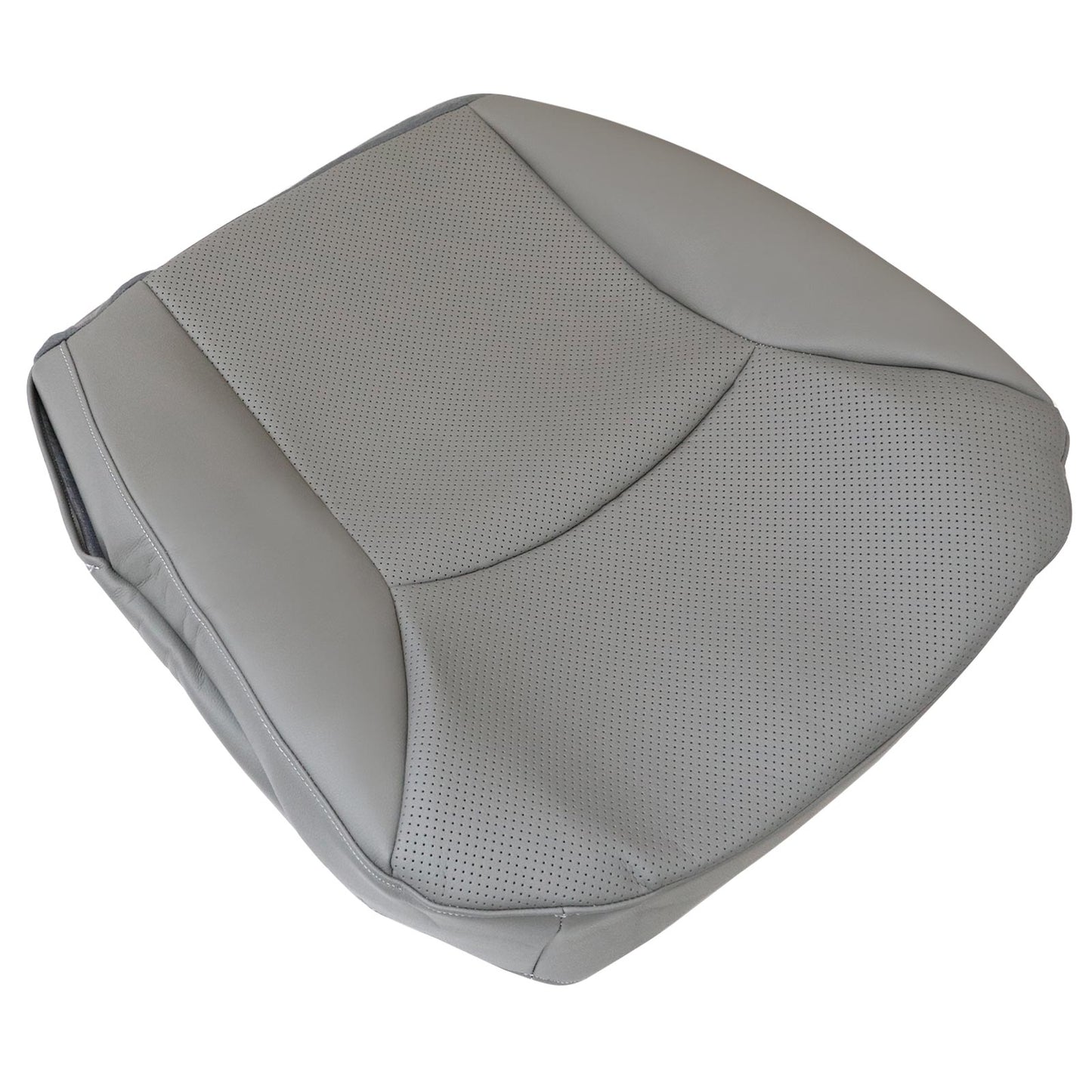 2002-2008 For Ford E150 E250 E350 Van Driver & Passenger Bottom Perforated Leather Seat Cover Gray