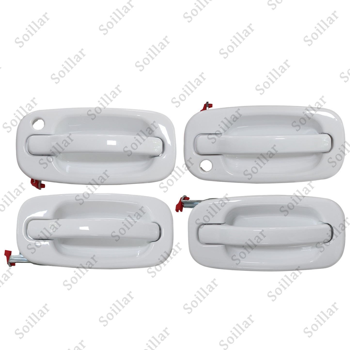 DOOR HANDLE SET 4 White For Chevy Silverado For GMC Sierra Suburban Yukon 99-06