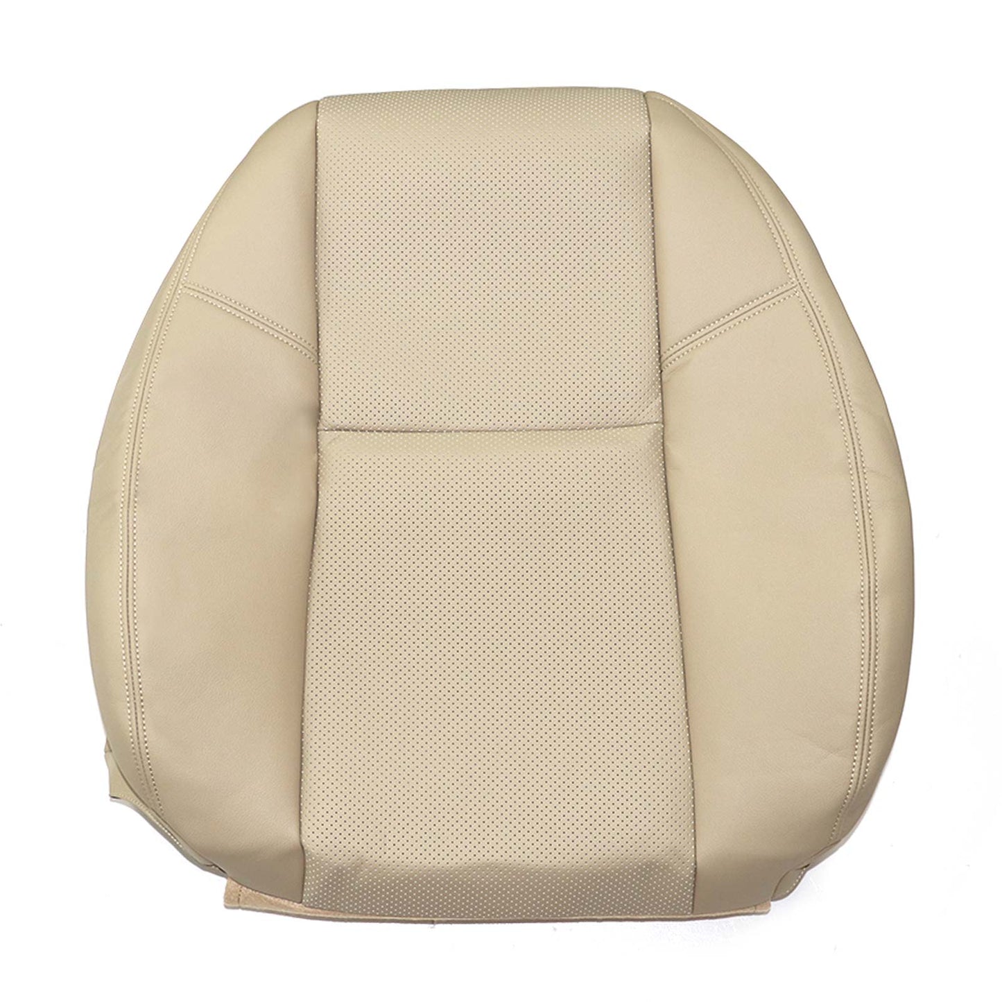 For 2007-2014 Cadillac Escalade Front Driver & Passenger Bottom & Top Perforated Leather Seat Cover Tan