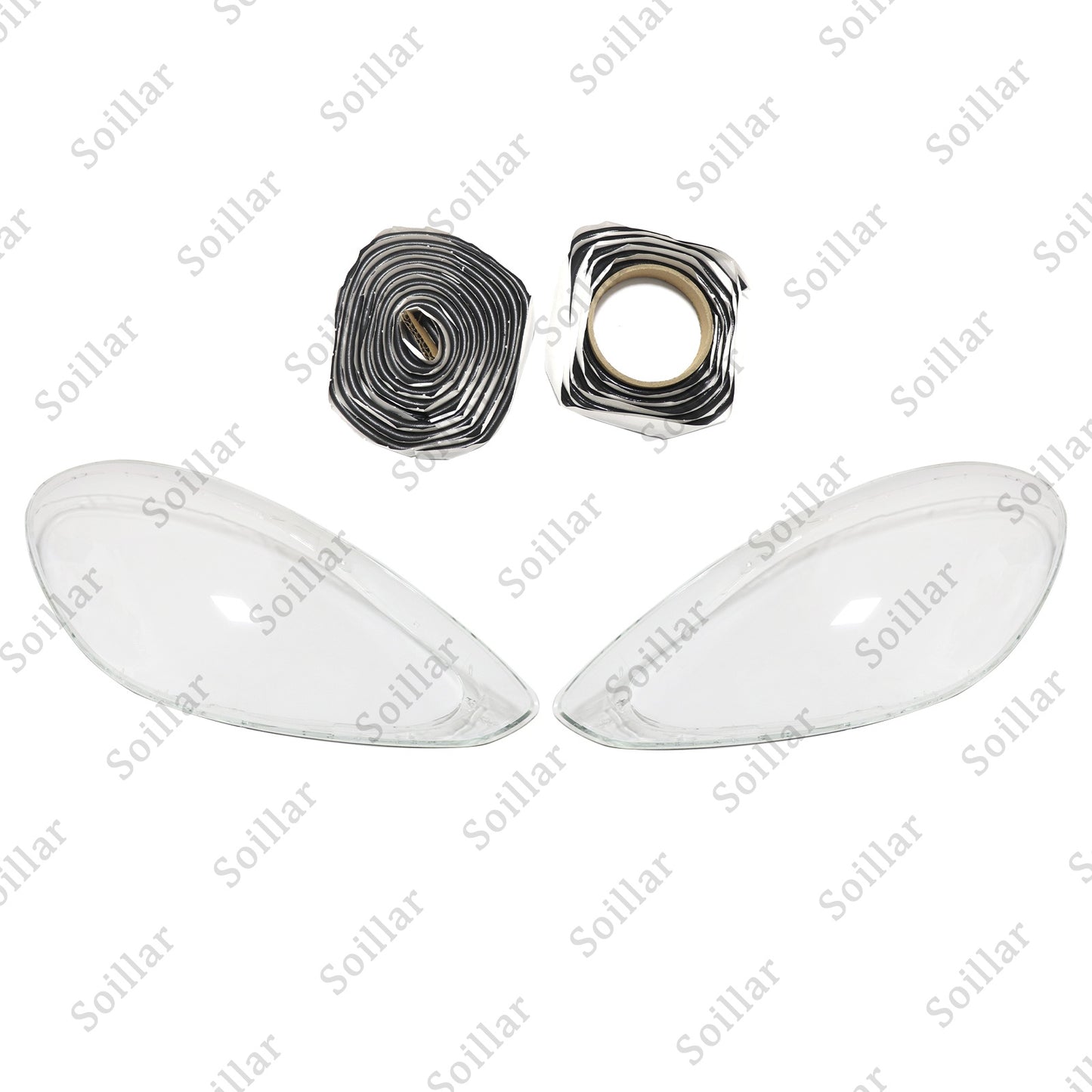 Pair Front Headlight Lens Clear Cover + Glue For Porsche Panamera 2017-2020
