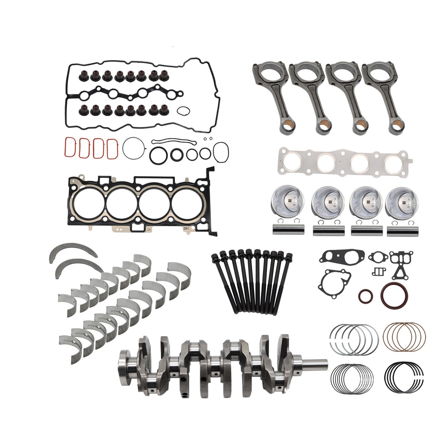 Fit Hyundai Kia 2.4 G4KJ Engine Rebuild Kit Crankshaft & Con rods & Bearing Set