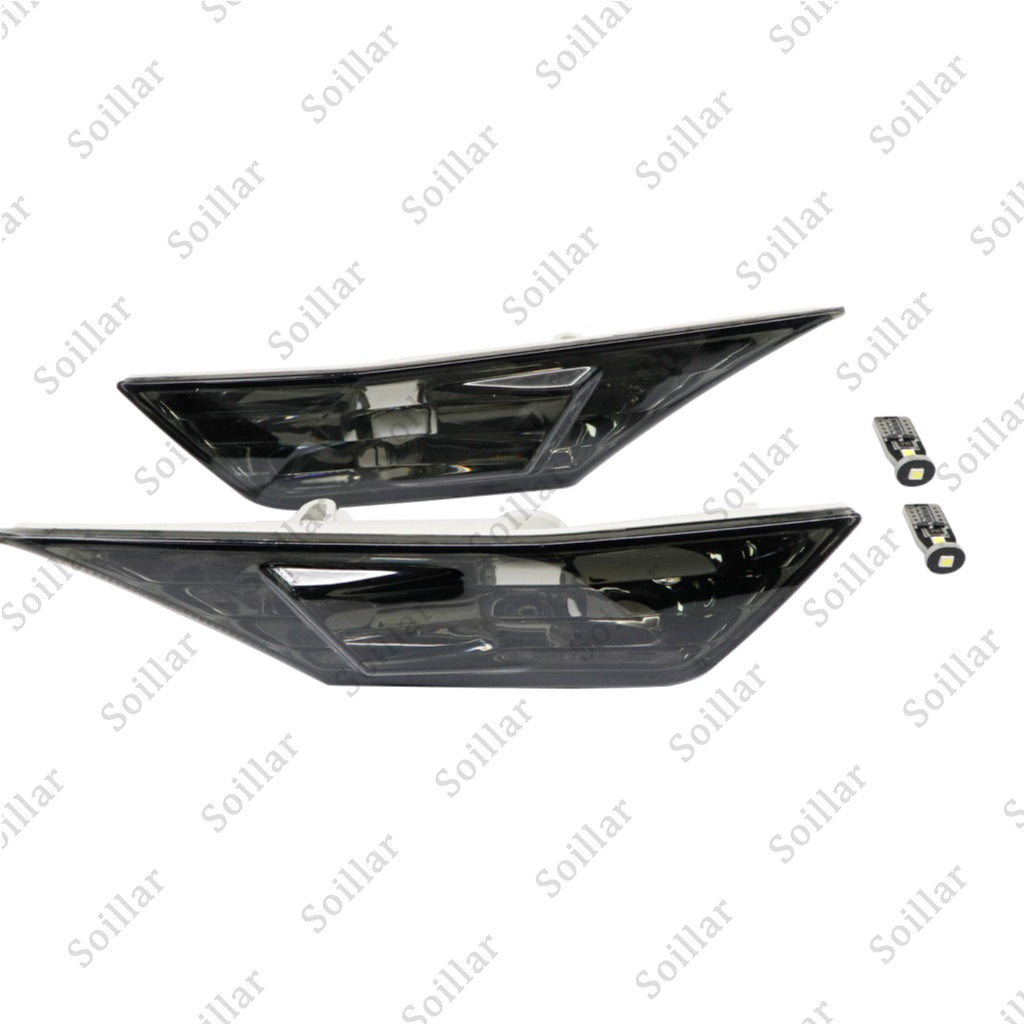Smoked Side Marker Lamp Turn Signal Light W/ Led Bulbs for Honda Civic 2016-2021