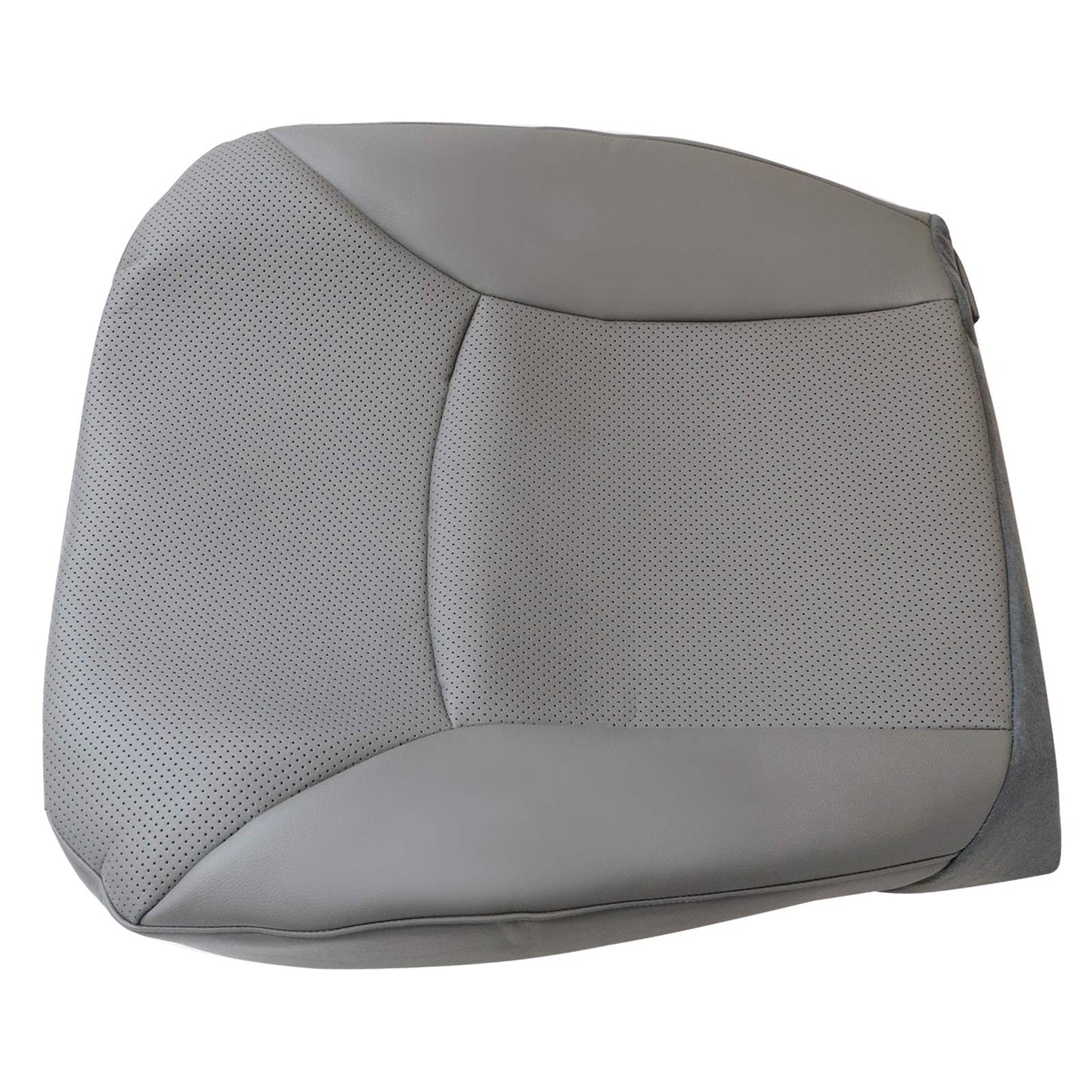 2002-2008 For Ford E150 E250 E350 Van Driver Bottom Perforated Leather Seat Cover Gray