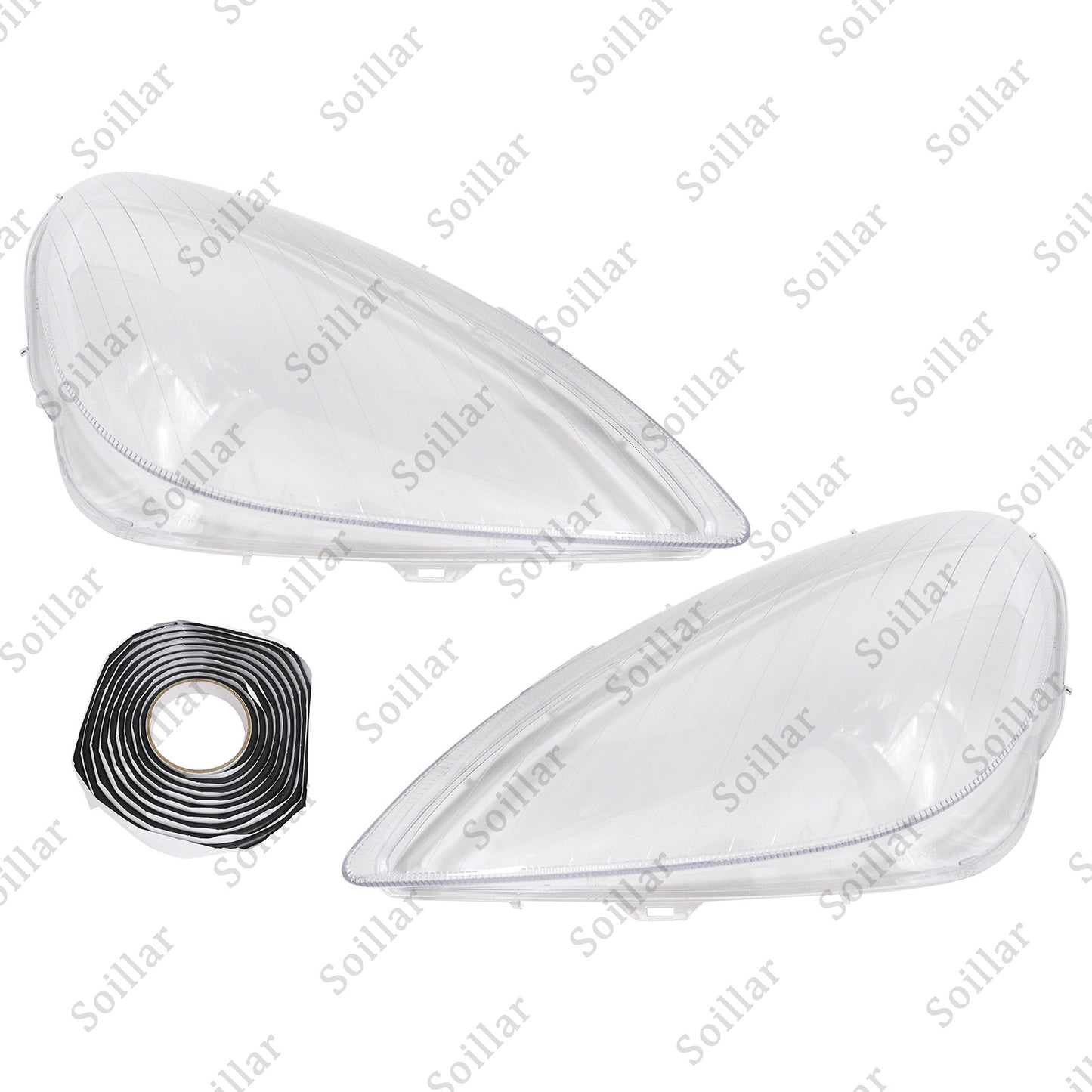 Pair Front Headlight Lens Cover+Glue For Mercedes-Benz SLK R171 2005-2011