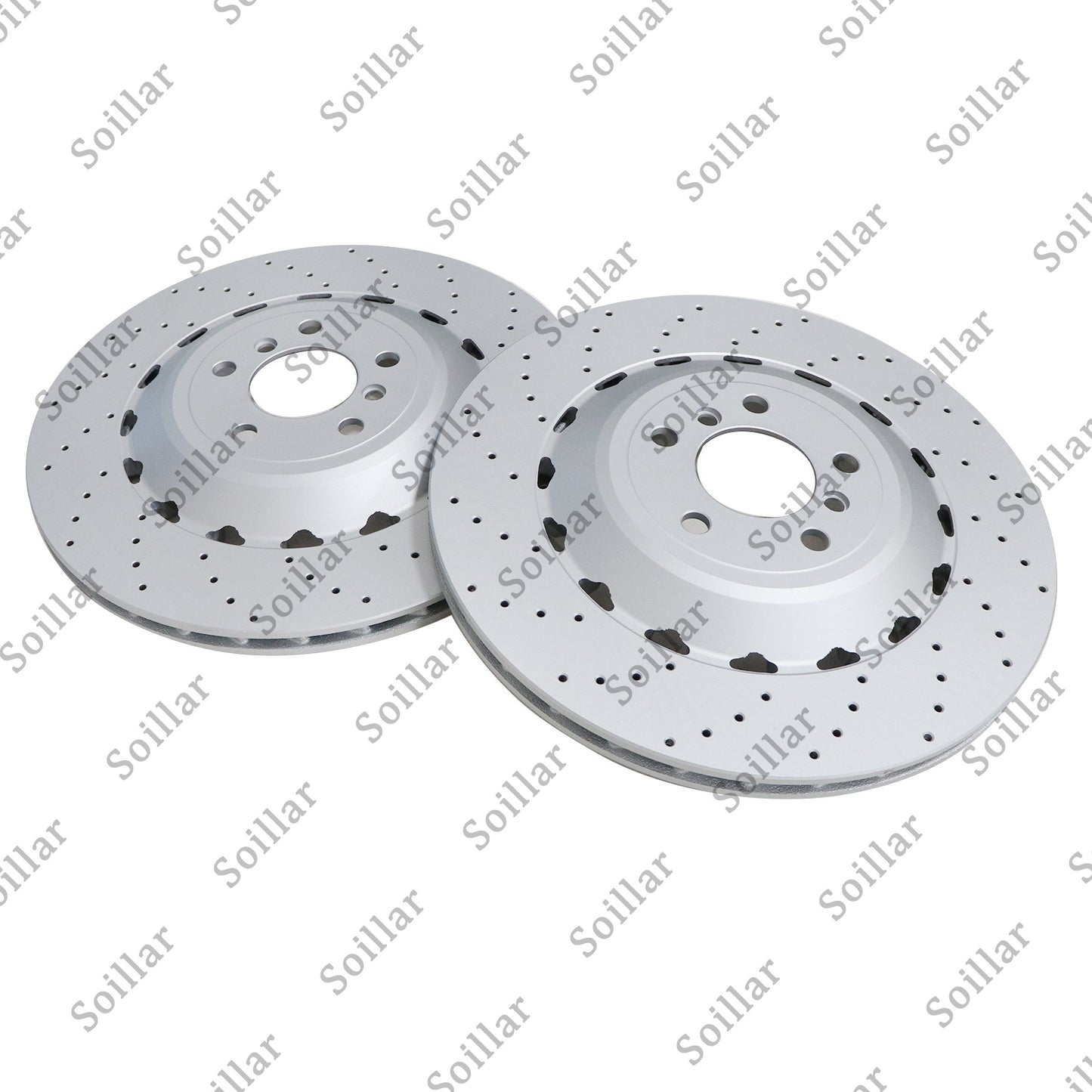 For BMW F06 F10 F13 M5 Pair Set Rear Vented & Drilled Disc Brake Rotors