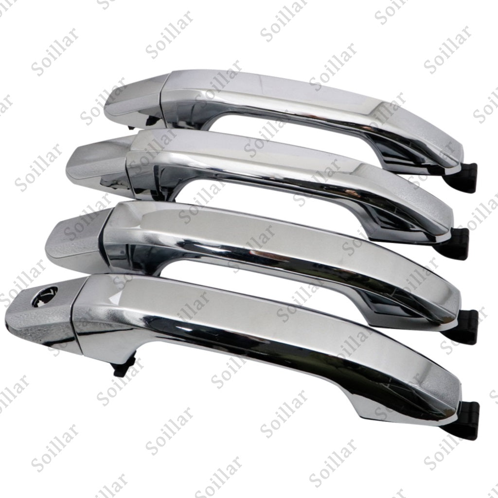 Exterior Door Handle For 2014-2017 Chevrolet Silverado 1500 Set of 4 Chrome