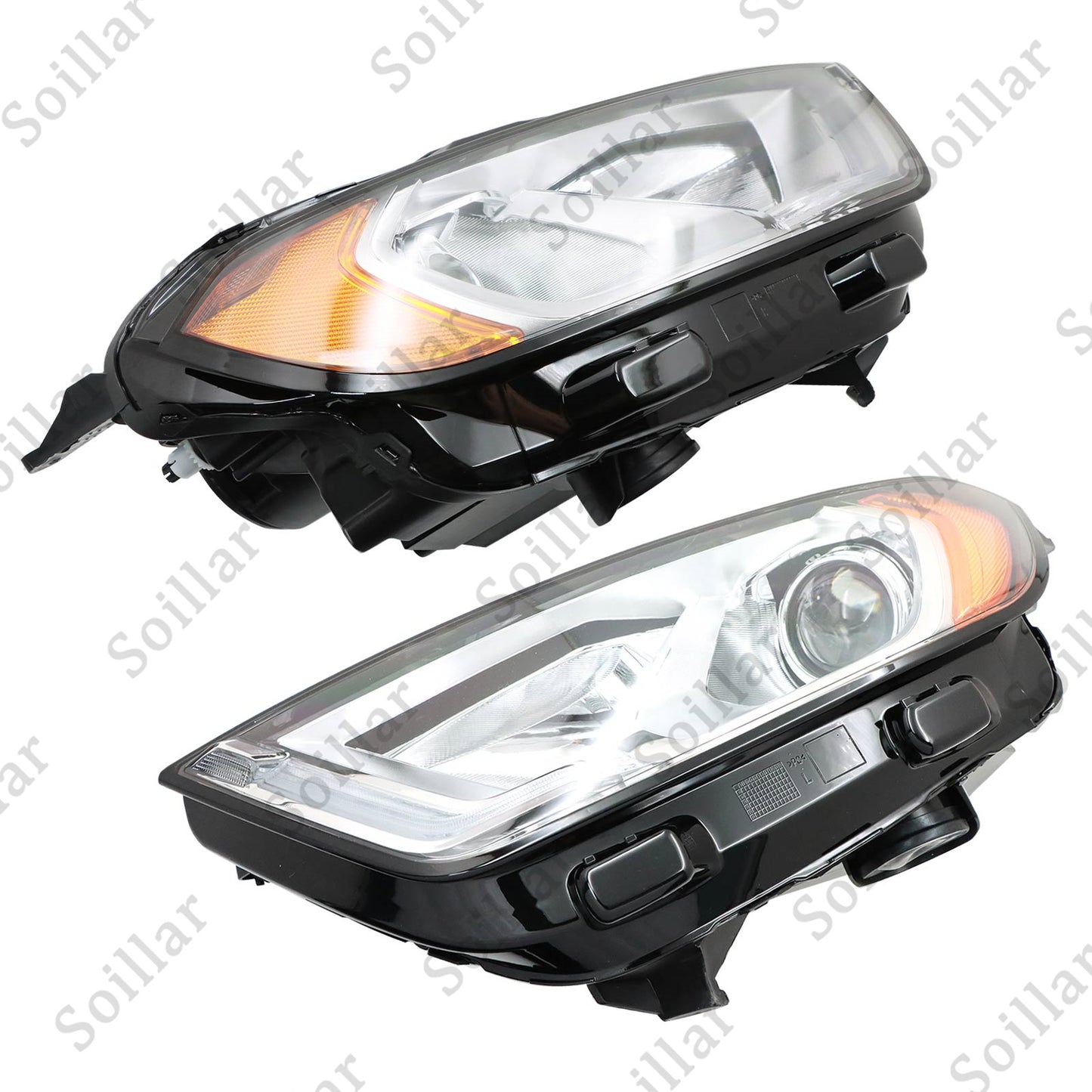 For 2018-2023 Ford EcoSport Driver + Passenger LED DRL Headlight Chrome Halogen