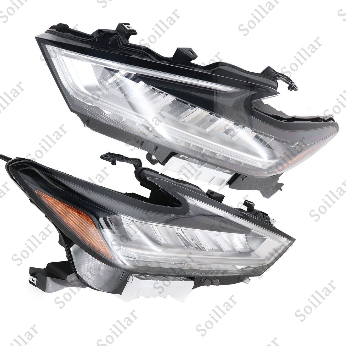 Pair Left + Right For Nissan Maxima 2019 2020 2021 Headlight LED Housing Chrome
