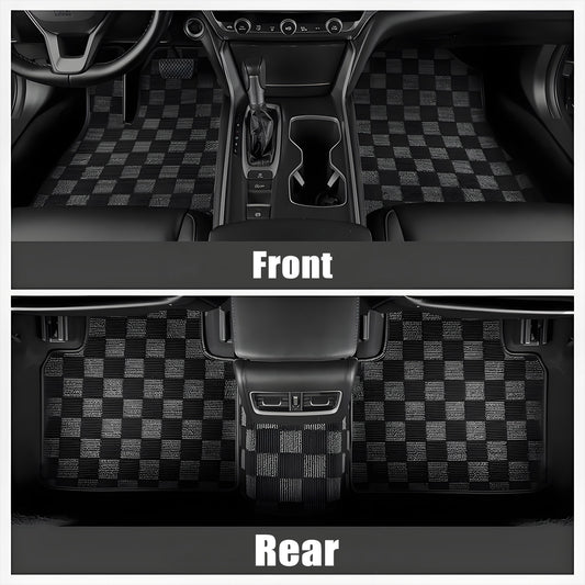 For 2019 2020 2021 2022 2023 2024 BMW 3-Series G20 & M3 G80 2-Row Checkered Flag Carpet Floor Mats