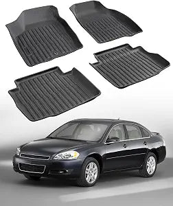 Floor Mats Liner For 2006-2013 Chevrolet Impala Front-Rear All Weather TPE Black