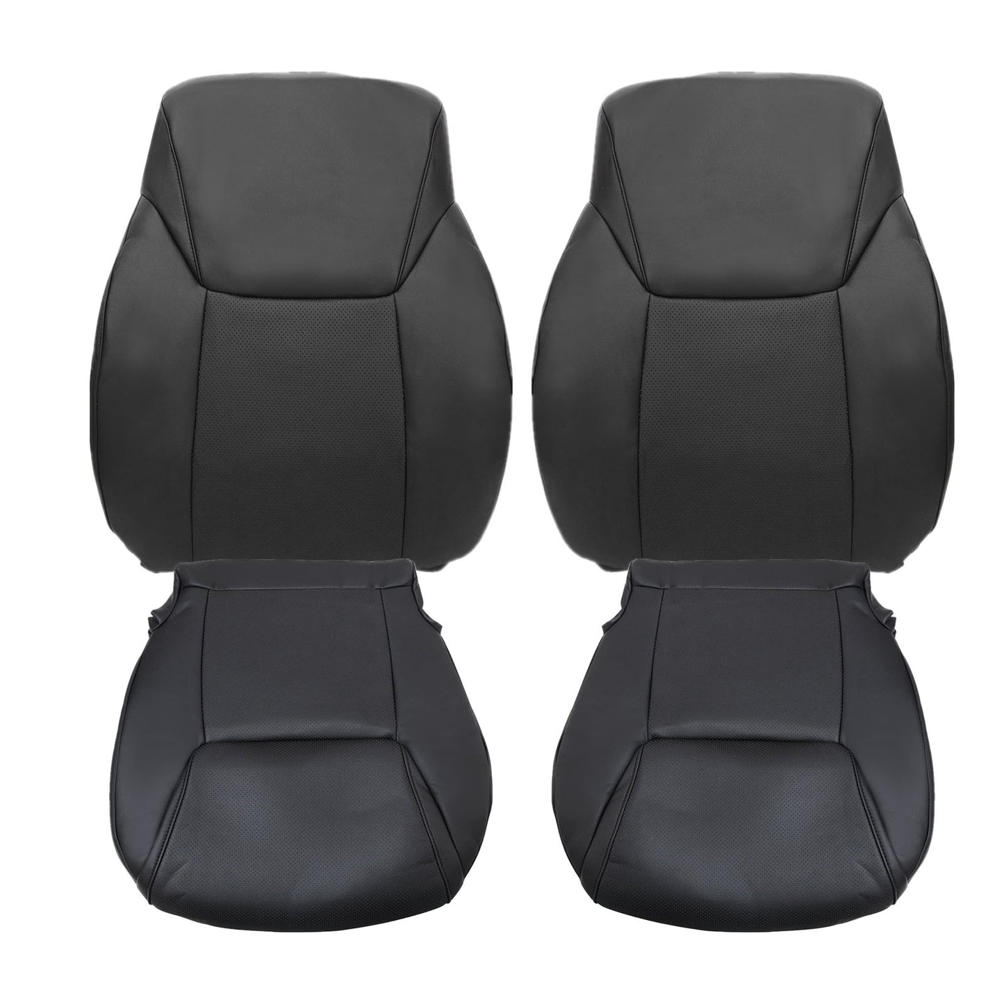For 2008-2015 Lexus LX570 Driver & Passenger Side Bottom & Top Perforated Leather Seat Cover Black
