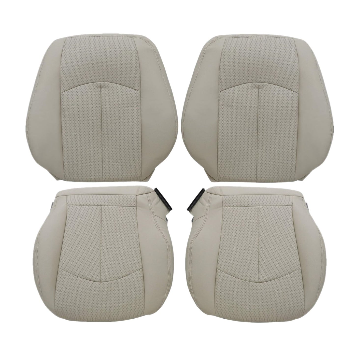 For 2003-2009 Mercedes Benz E63 E280 E300 E320 E350 E500 E550 Driver & Passenger Bottom & Top PERFORATED Leather Seat Cover Light Tan