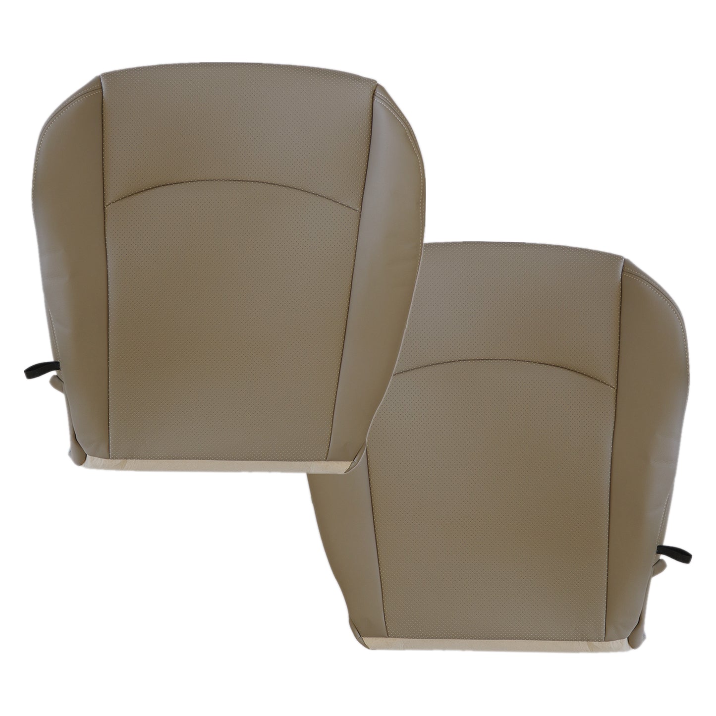 For 2009-2012 Dodge Ram 1500 2500 Front Driver & Passenger Bottom Perforated Leather Seat Cover Tan