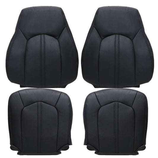 For 2008-2013 Cadillac CTS Front Driver & Passenger Bottom & Top Leather Seat Cover Black