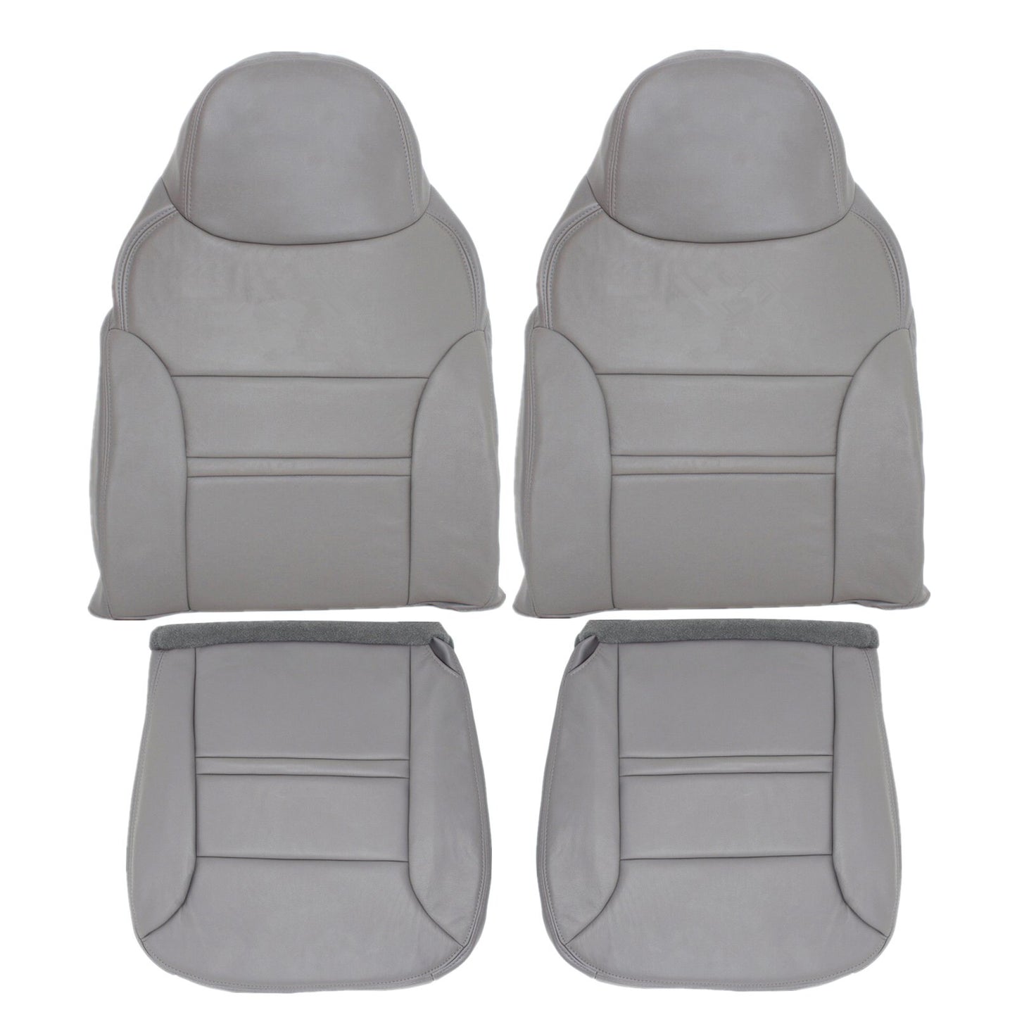 Fits 2000 2001 Ford Excursion Both Driver & Passenger Leather Seat Cover Gray