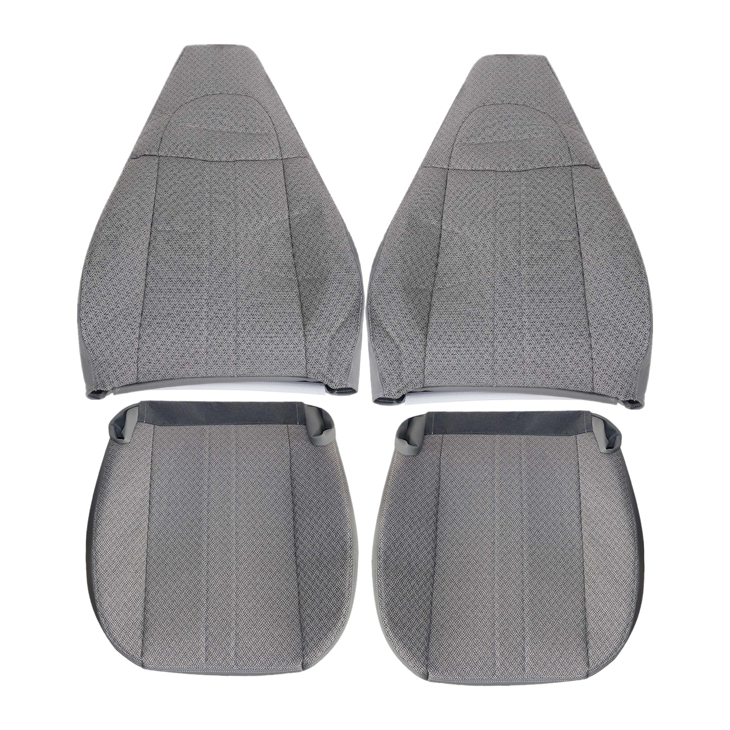 For 2003-2014 Chevy Express & GMC Savana 1500 Front Driver & Passenger Bottom & Top Cloth Seat Cover Gray