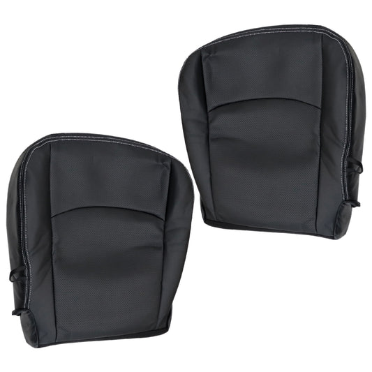 For 2009-2012 Dodge Ram 1500 2500 3500 Front Driver & Passenger Bottom Leather Seat Cover Black