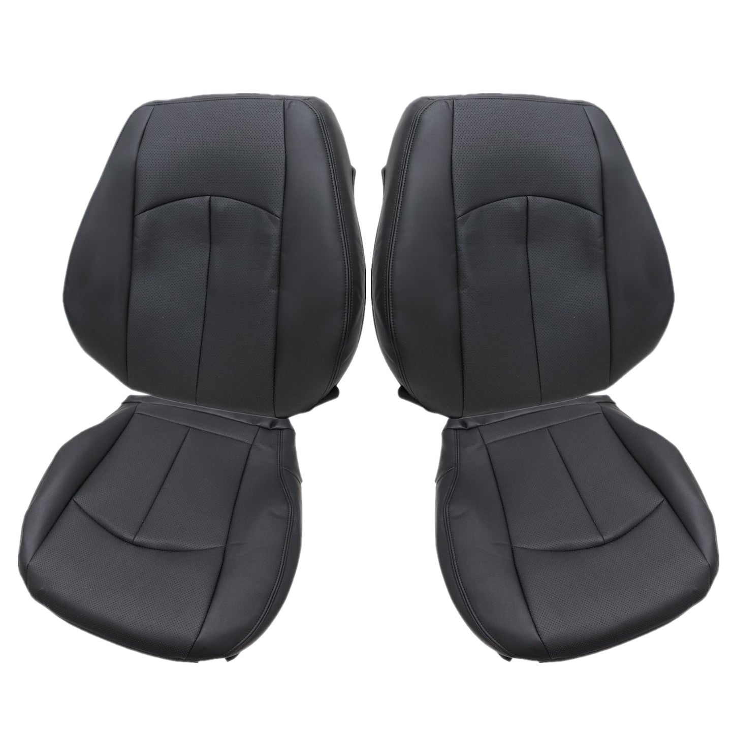 For 2003-2009 Mercedes Benz E63 E280 E300 E320 E350 E500 E550 Driver & Passenger Bottom & Top PERFORATED Leather Seat Cover Black