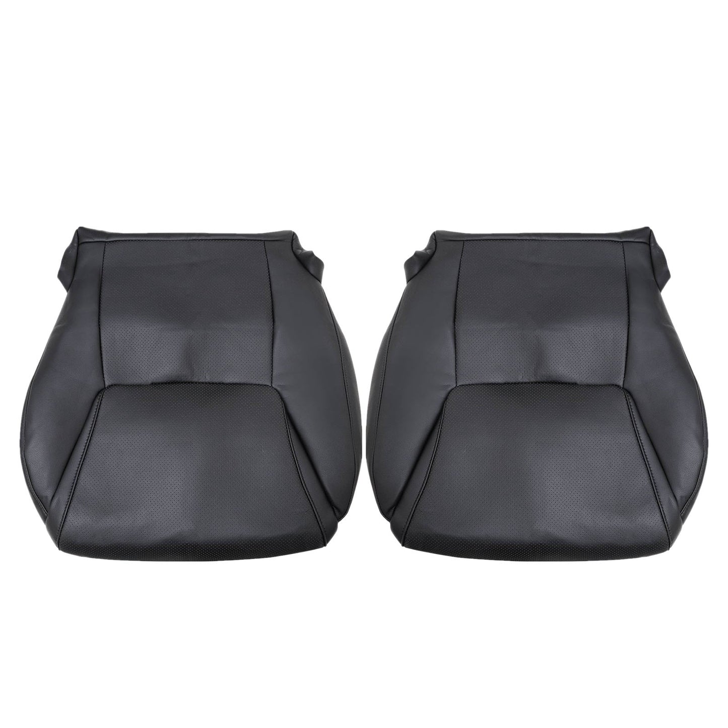 For 2008-2015 Lexus LX570 Driver & Passenger Side Bottom Perforated Leather Seat Cover Black