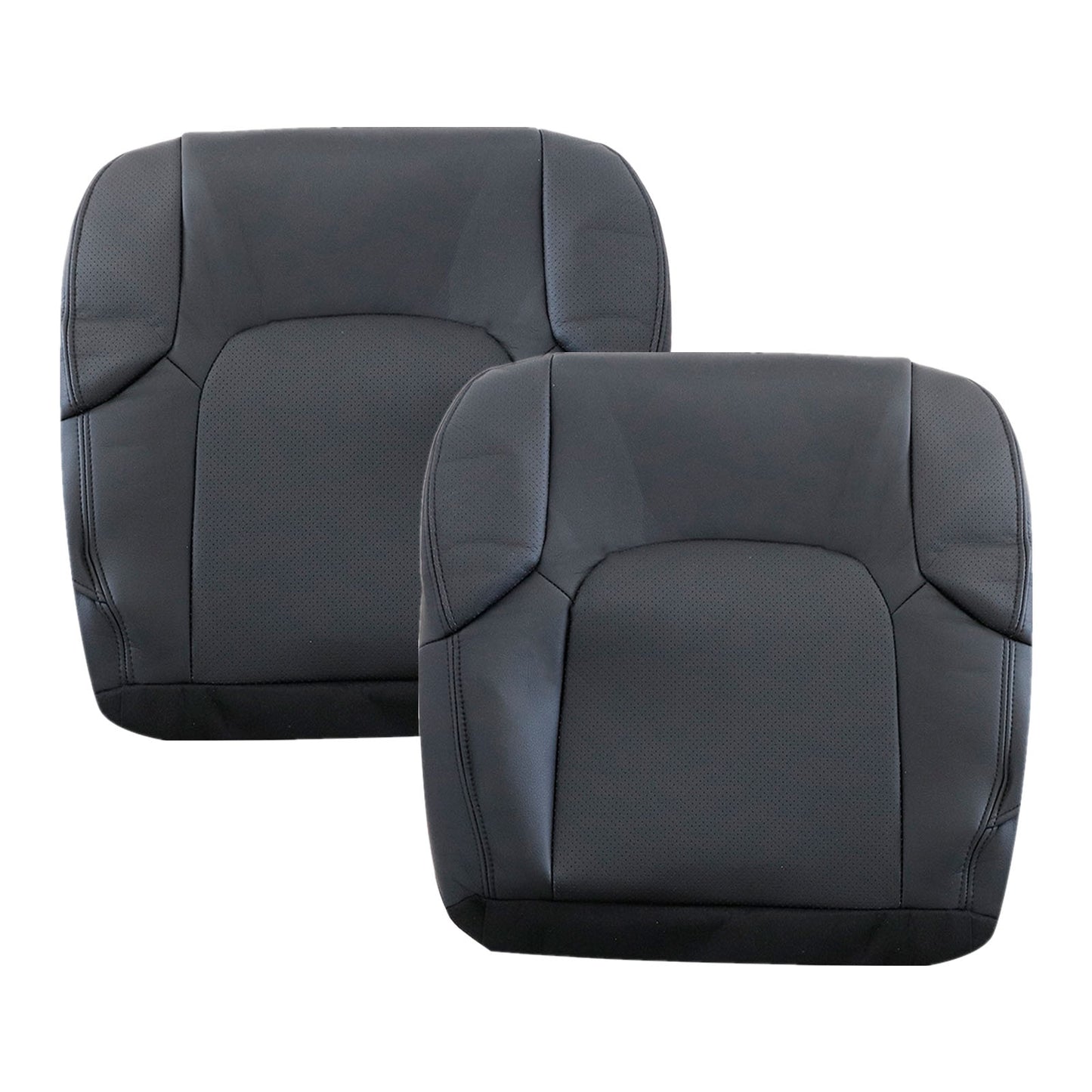 For 2005-2021 Nissan Frontier SL LE Pro-4x S SV Driver & Passenger Bottom Leather Seat Cover Black