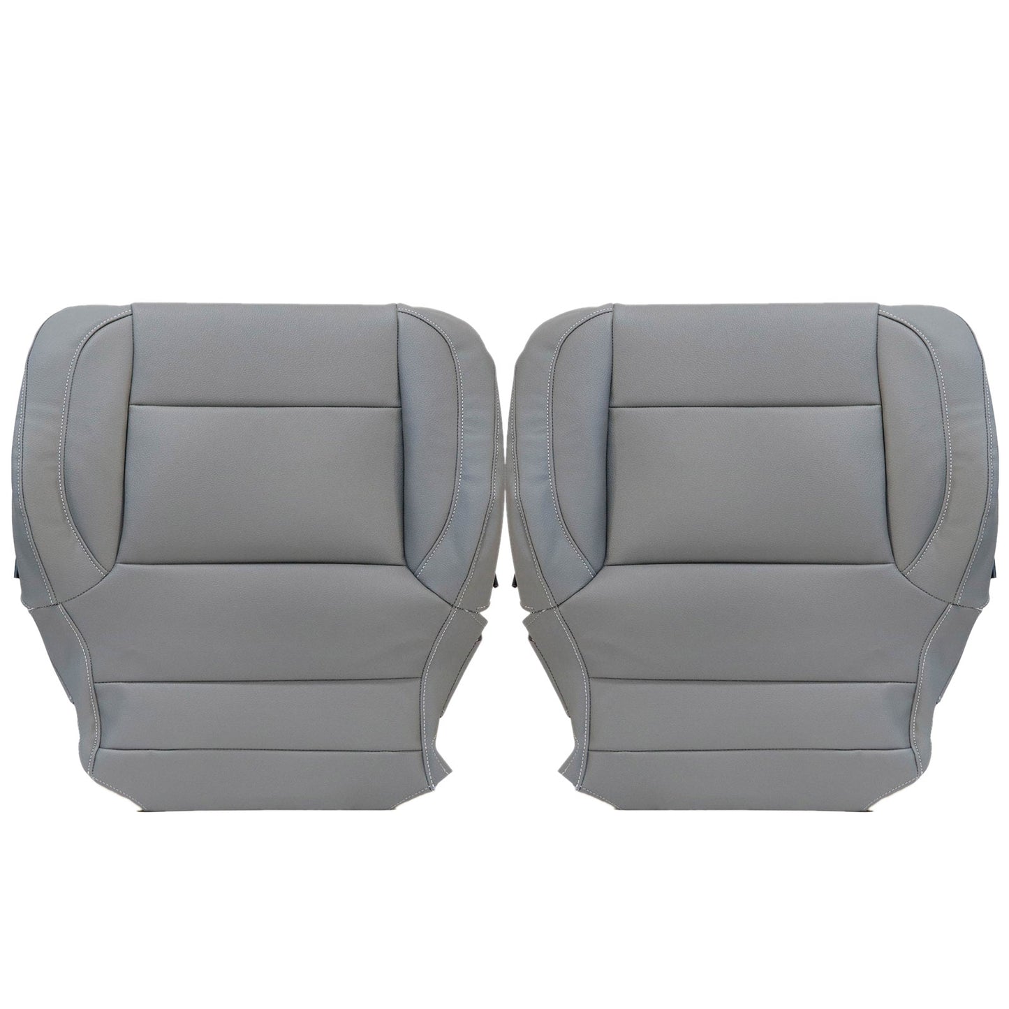 For 2014-2019 Chevy Silverado Front Driver & Passenger Bottom Leather Seat Cover Dark Ash Gray