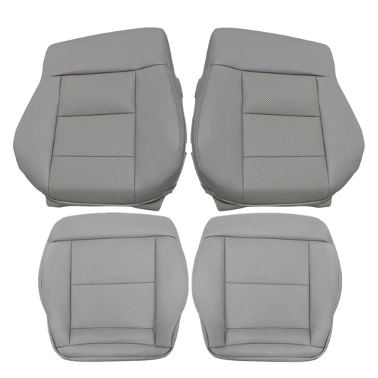 For 2010-2016 Mercedes Benz E200 E250 E300 E350 Driver & Passenger Bottom & Top PERFORATED Leather Seat Cover Gray