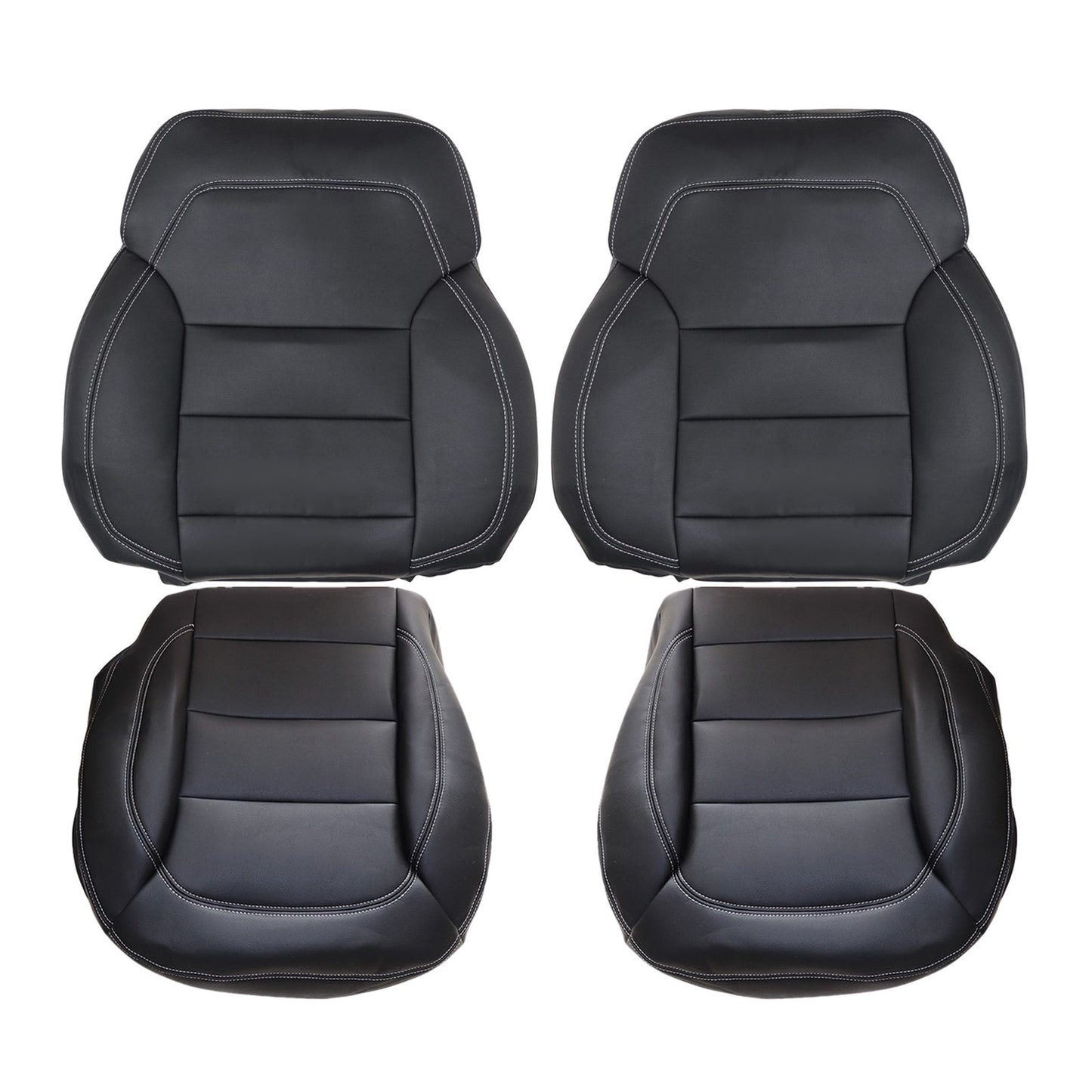 For 2012-2015 Mercedes Benz ML250 ML350 ML400 Driver & Passenger Bottom & Top Leather Seat Cover Black