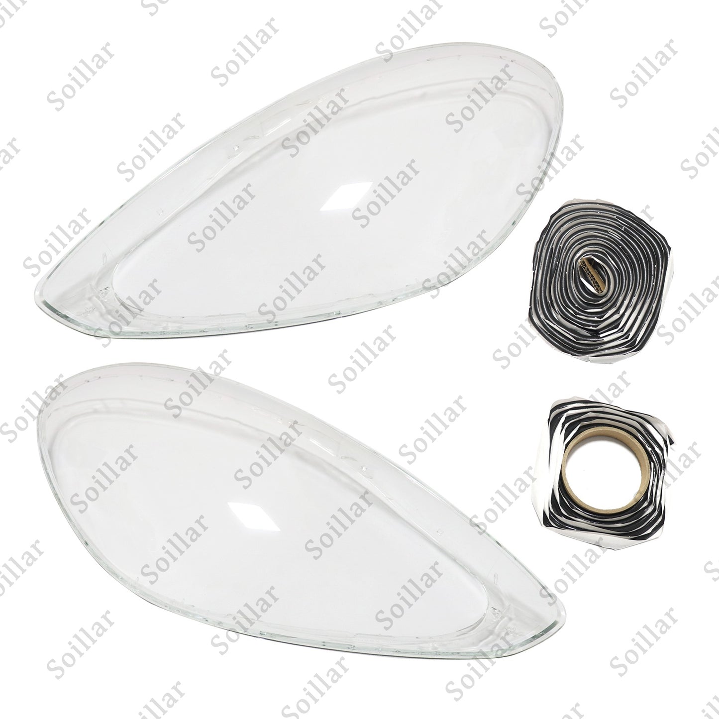 Pair Front Headlight Lens Clear Cover + Glue For Porsche Panamera 2017-2020
