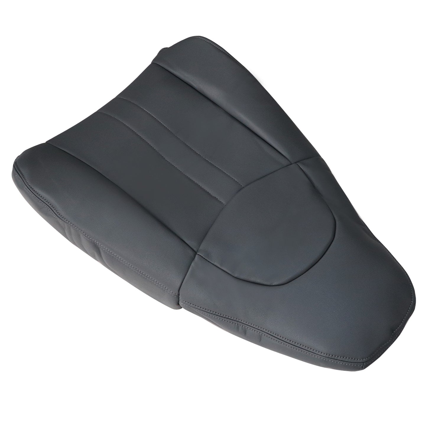 For 2003-2014 Chevy Express & GMC Savana 1500 Front Driver & Passenger Bottom & Top Leather Seat Cover Dark Gray