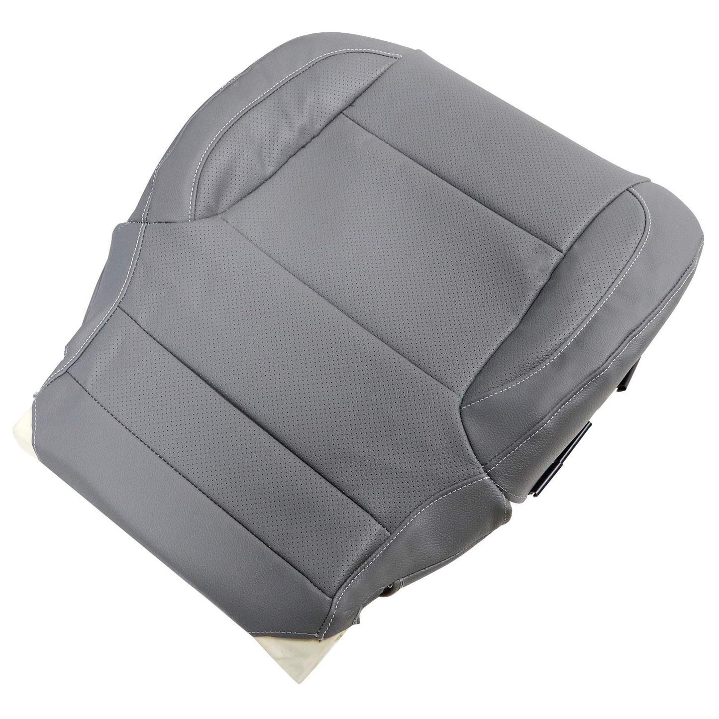 For 2014-2019 Chevy Silverado/GMC Sierra 1500 2500HD 3500HD LT LS LTZ Z71 Hybrid Driver & Passenger Bottom Perforated Leather Seat Cover Ash Gray