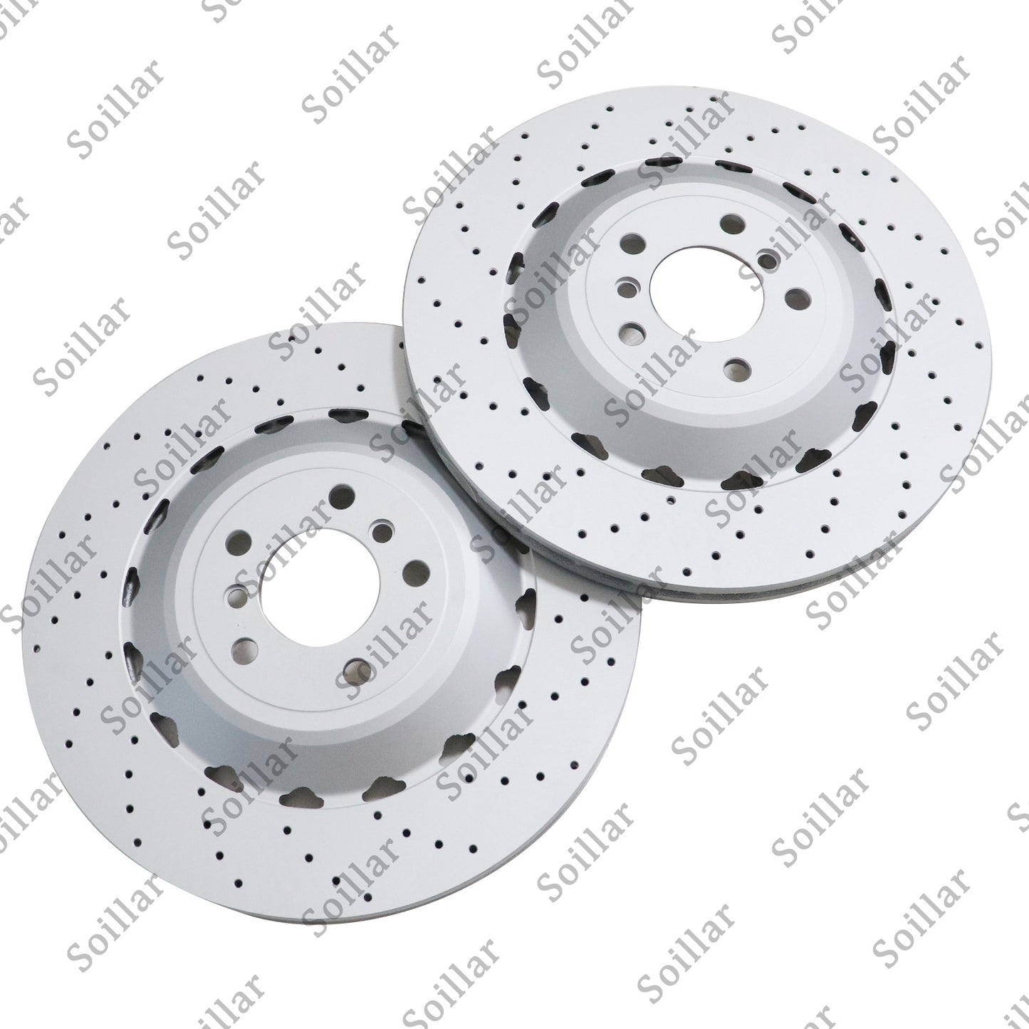 For BMW F06 F10 F13 M5 Pair Set Rear Vented & Drilled Disc Brake Rotors