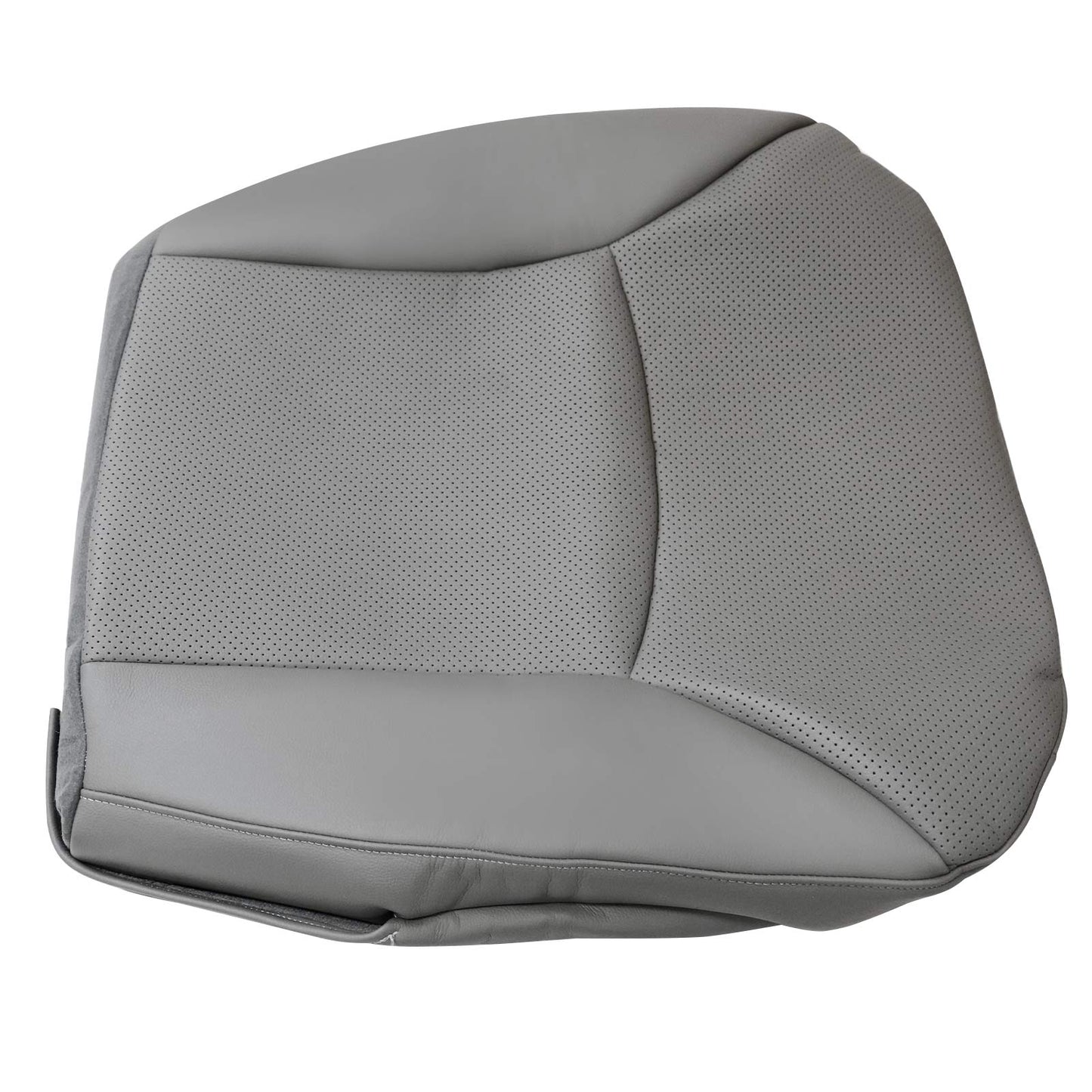 2002-2008 For Ford E150 E250 E350 Van Driver & Passenger Bottom Perforated Leather Seat Cover Gray