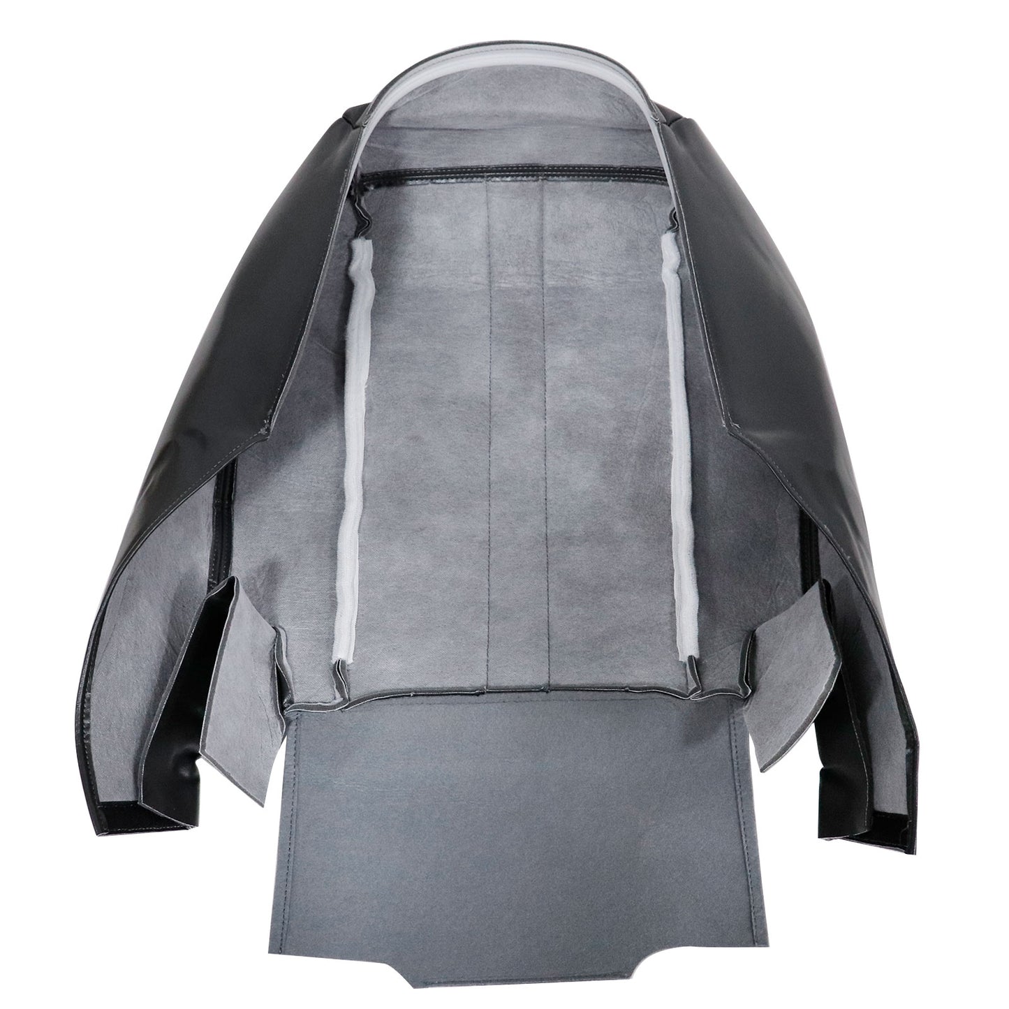 For 2003-2014 Chevy Express & GMC Savana 1500 Front Driver & Passenger Bottom & Top Leather Seat Cover Dark Gray