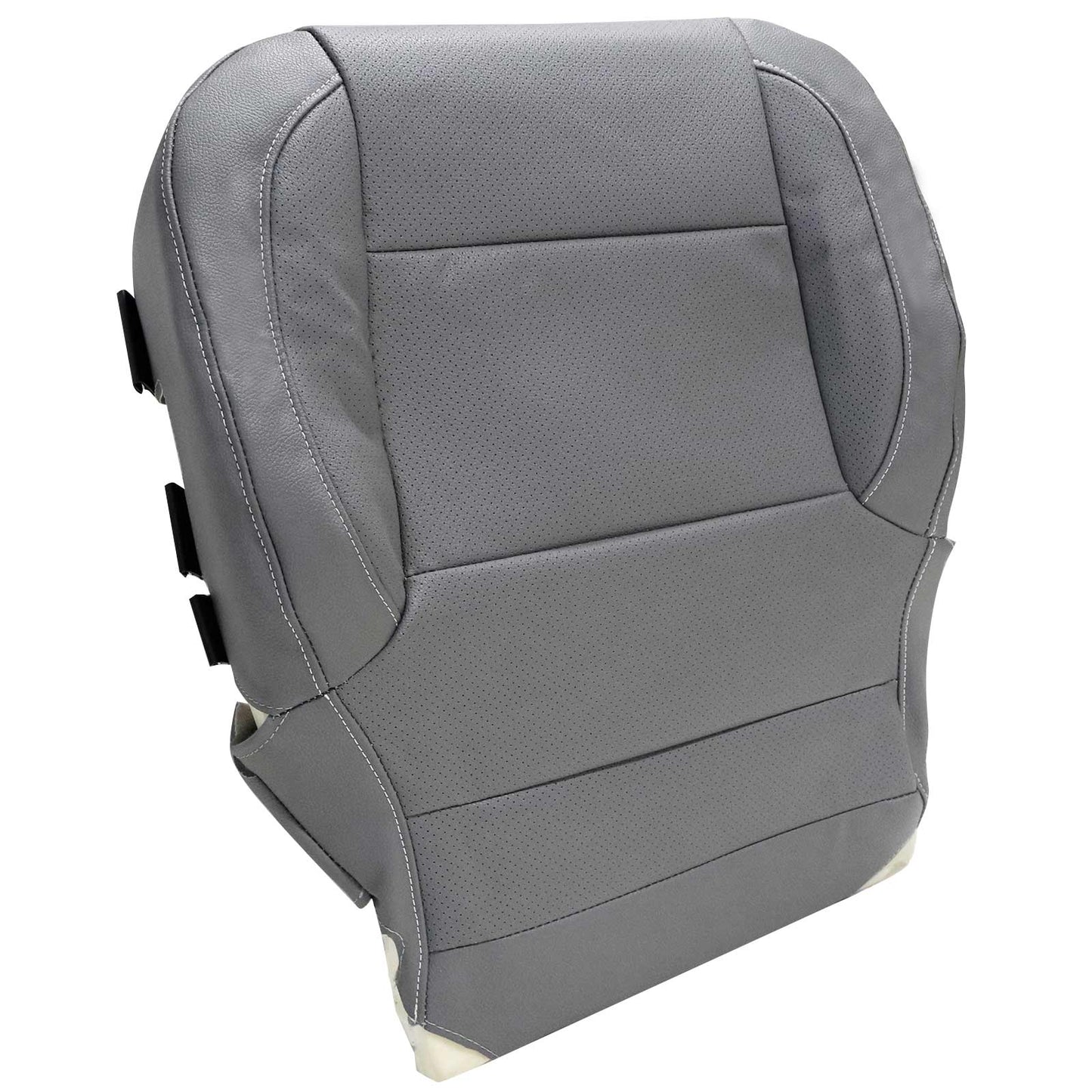 For 2014-2019 Chevy Silverado/GMC Sierra 1500 2500HD 3500HD LT LS LTZ Z71 Hybrid Driver & Passenger Bottom Perforated Leather Seat Cover Ash Gray