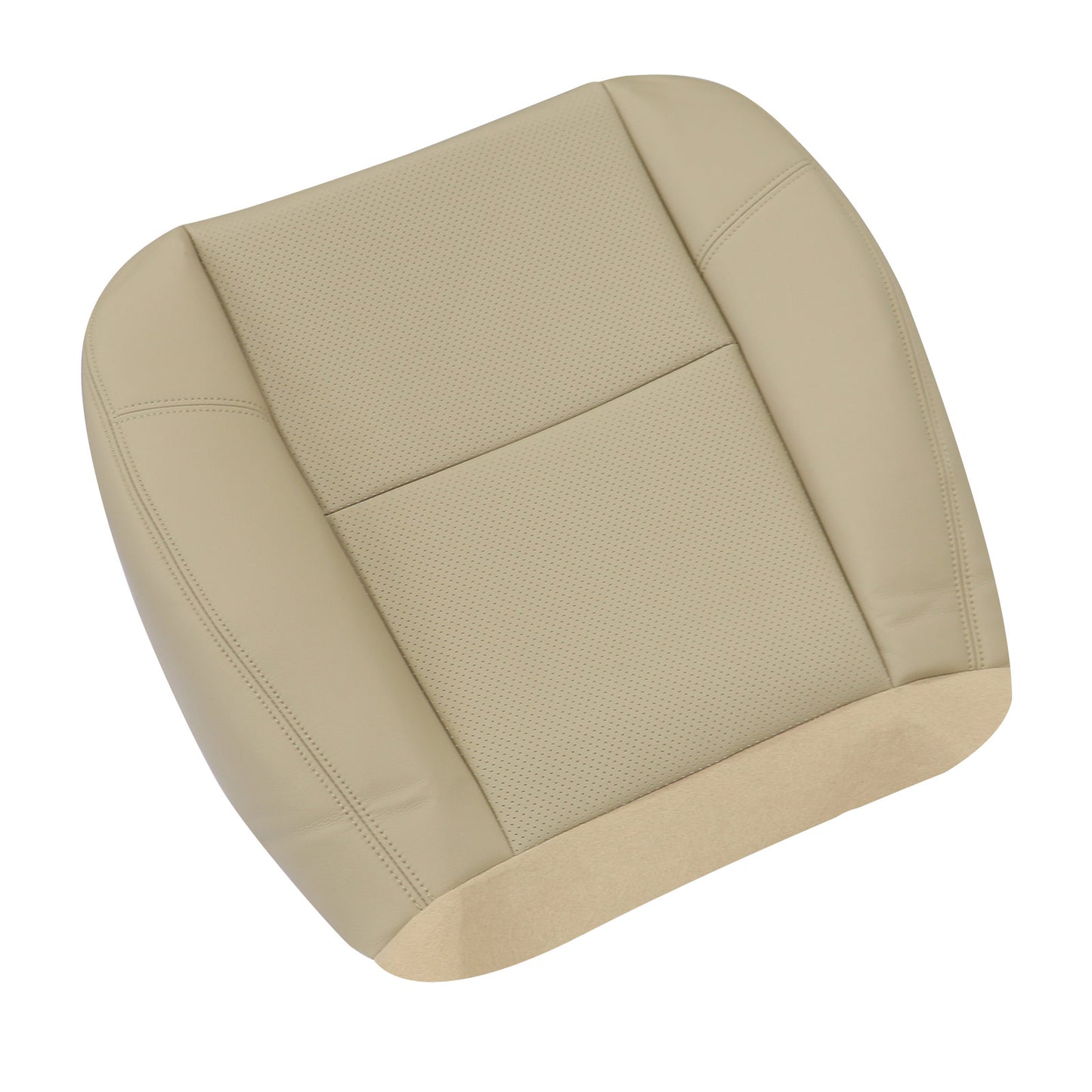 For 2007-2014 Cadillac Escalade Front Driver & Passenger Bottom & Top Perforated Leather Seat Cover Tan