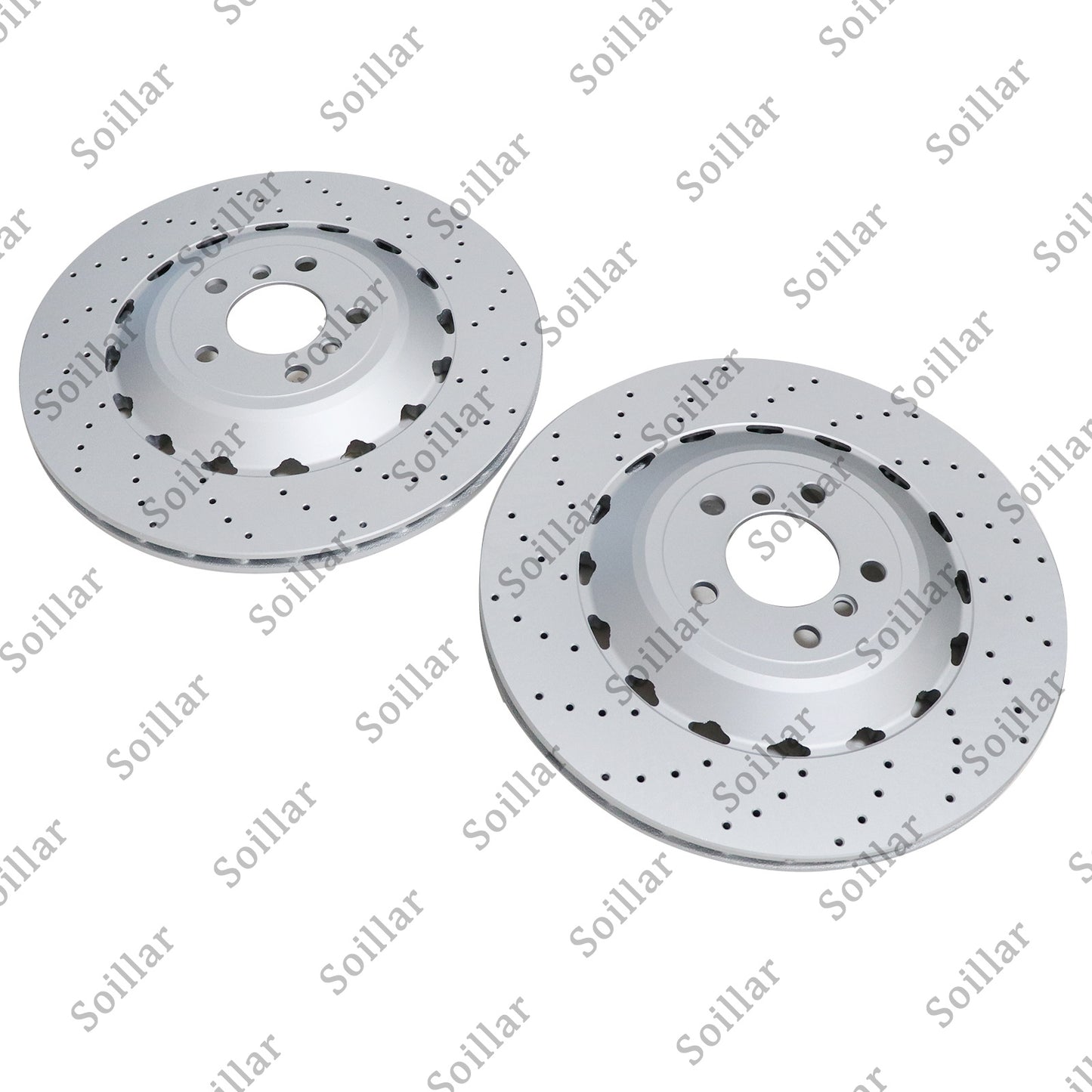 For BMW F06 F10 F13 M5 Pair Set Rear Vented & Drilled Disc Brake Rotors