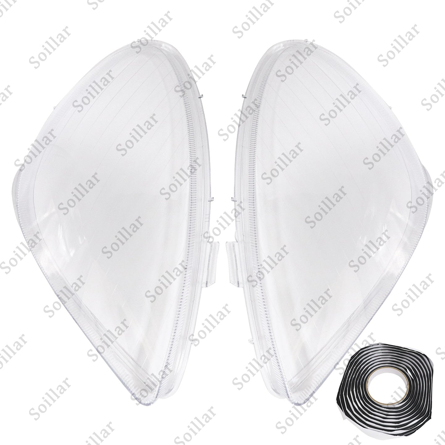 Pair Front Headlight Lens Cover+Glue For Mercedes-Benz SLK R171 2005-2011