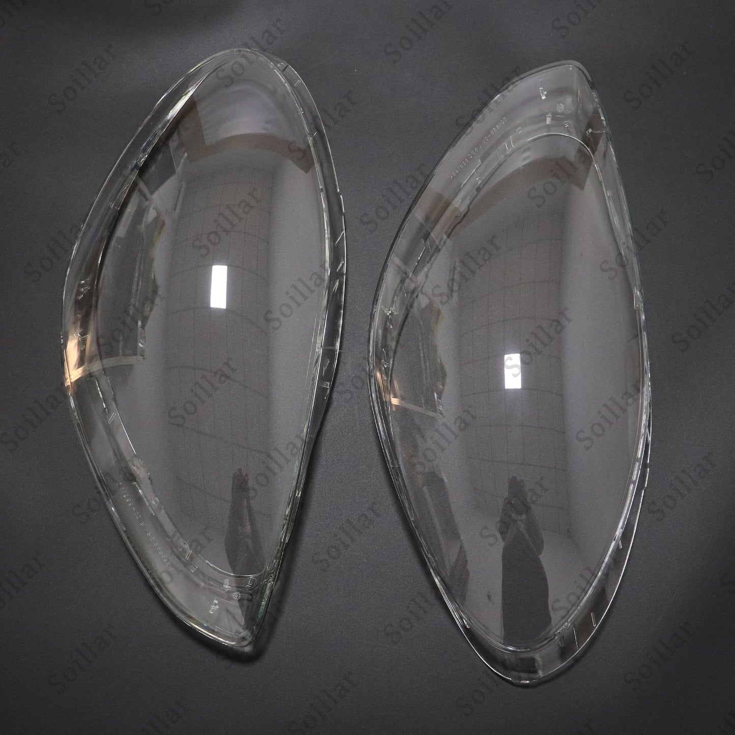 Pair Front Headlight Lens Clear Cover + Glue For Porsche Panamera 2017-2020