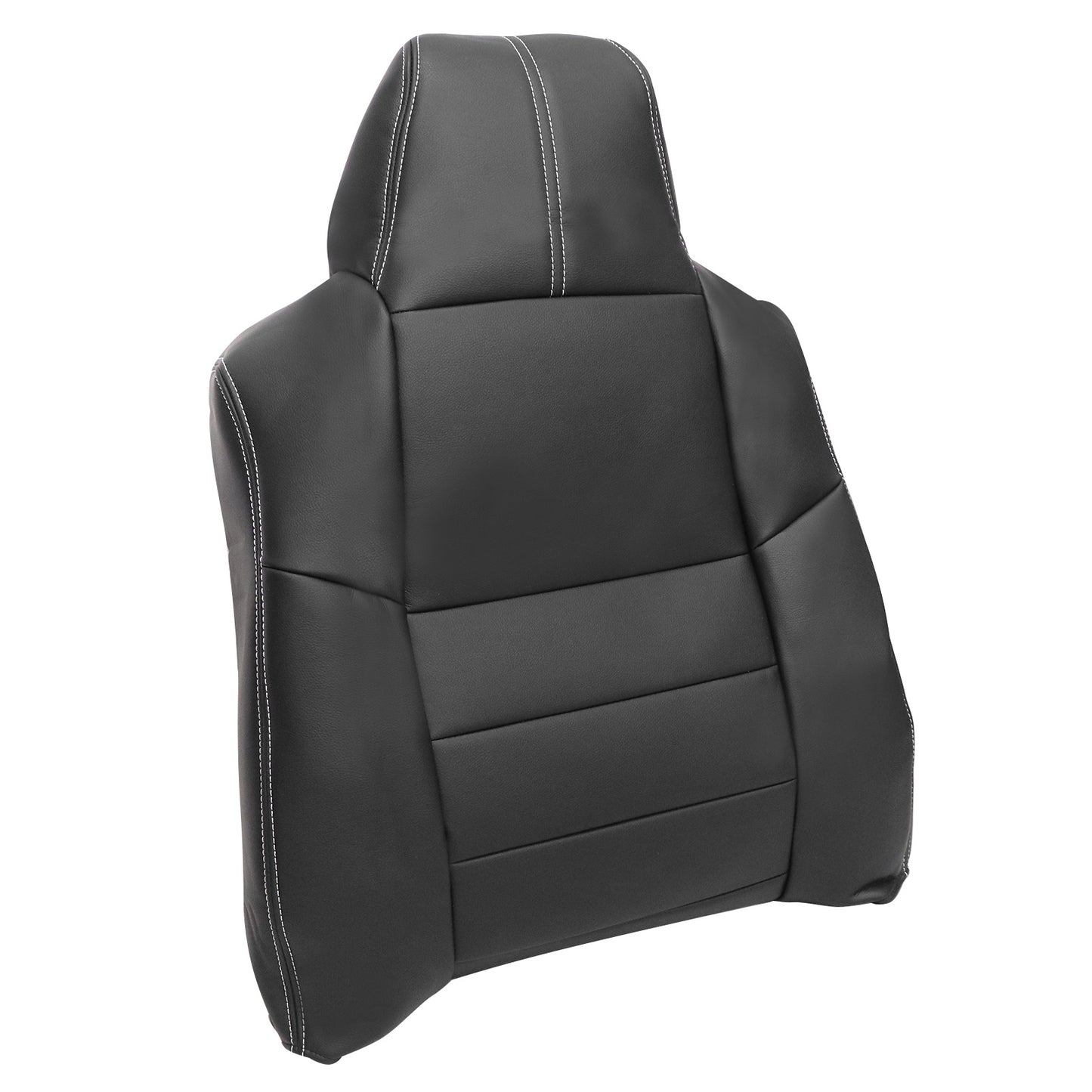 For 2008-2010 Ford F250 F350 Super Duty Lariat XL Driver & Passenger Bottom & Top Leather Seat Cover Black