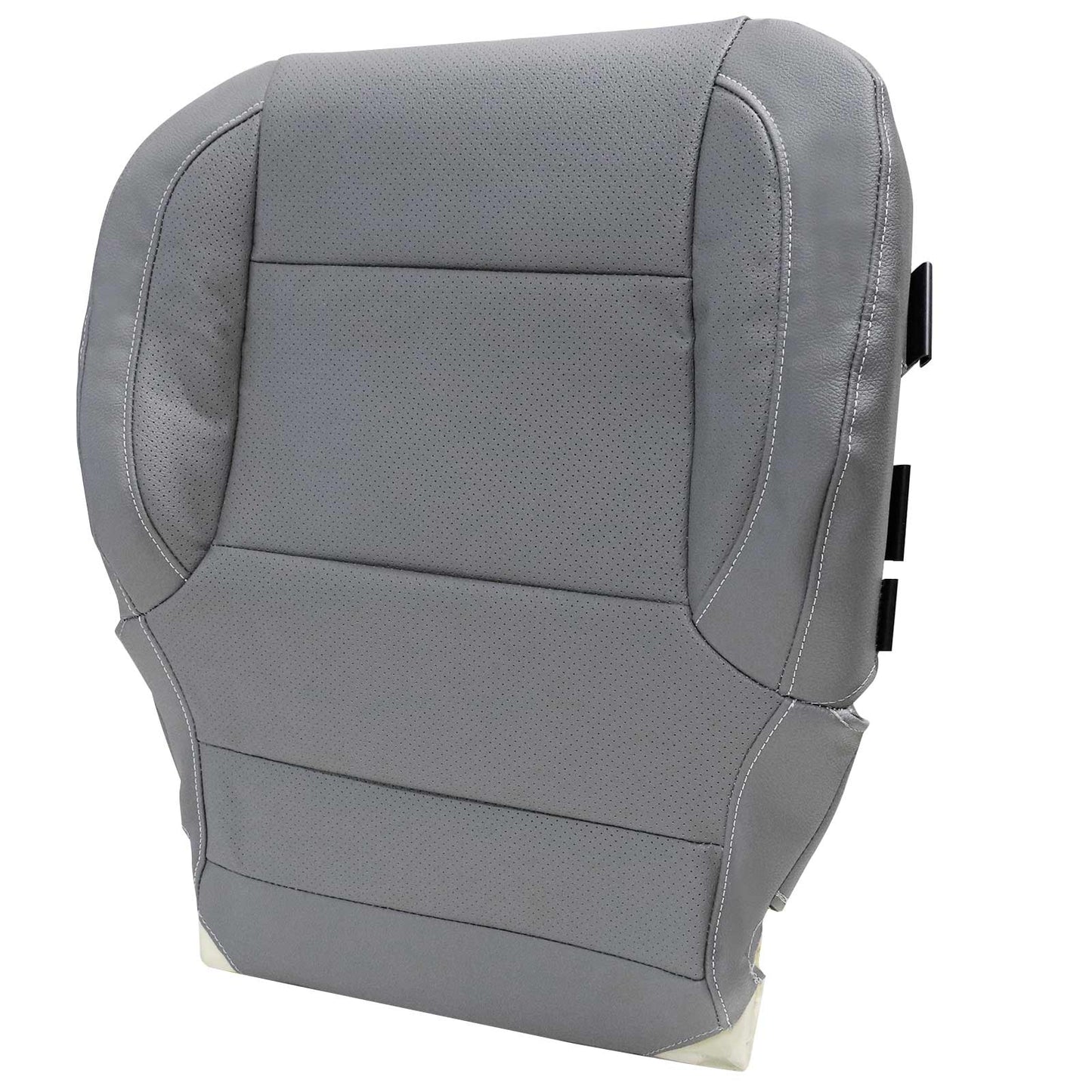 For 2014-2019 Chevy Silverado/GMC Sierra 1500 2500HD 3500HD LT LS LTZ Z71 Hybrid Driver & Passenger Bottom Perforated Leather Seat Cover Ash Gray