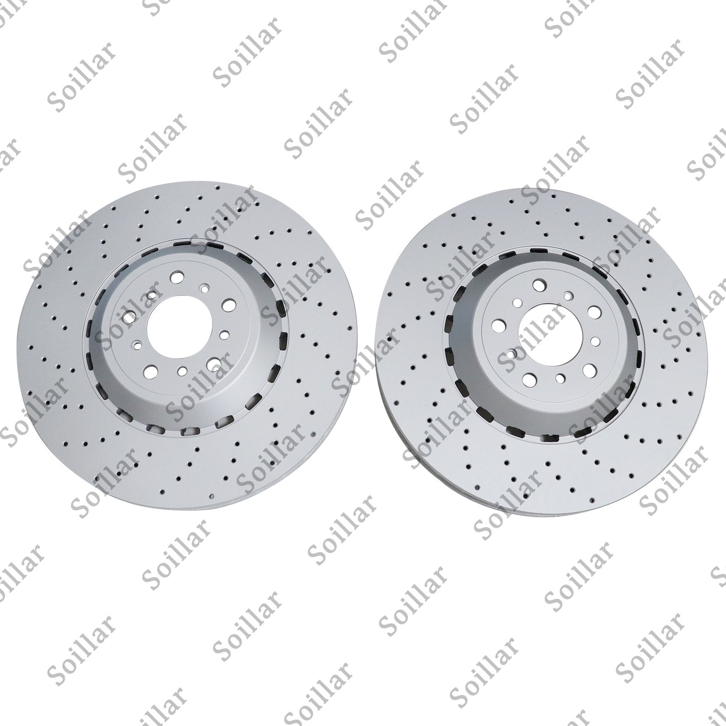 Pair Front Vented & Drilled Disc Brake Rotors LH RH For BMW F10 F12 F13 M5 M6