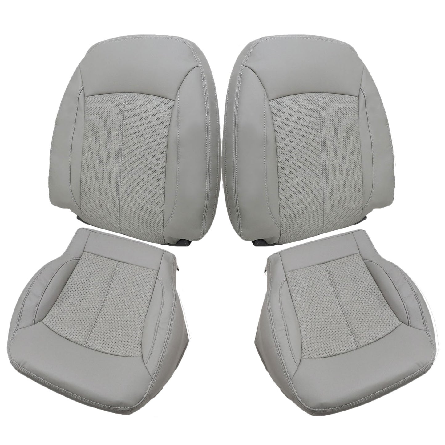 For 2010-2013 Buick LaCrosse Front Driver & Passenger Bottom & Top Leather Seat Cover Titanium Gray