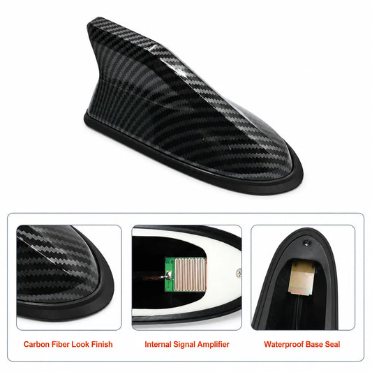 Carbon Fiber Shark Fin Roof Antenna Aerial For AM/FM Car Radio