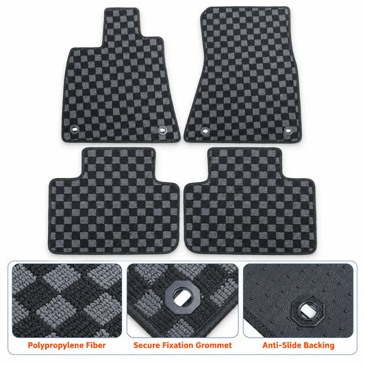 Checkered Flag Carpet Floor Mats For 2014-2025 Lexus IS250 IS300 IS350 IS200T