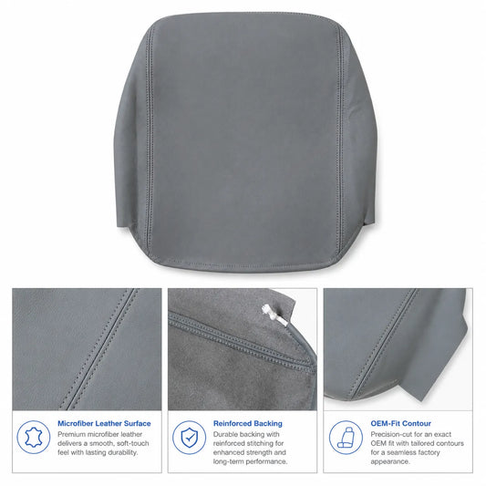For Dodge Ram 2002-2008 Real Leather Center Console Lid Armrest Cover Gray