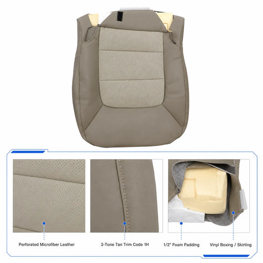 Driver Bottom Perforated Seat Cover Tan For 2003-2006 Ford Expedition Eddie Bauer